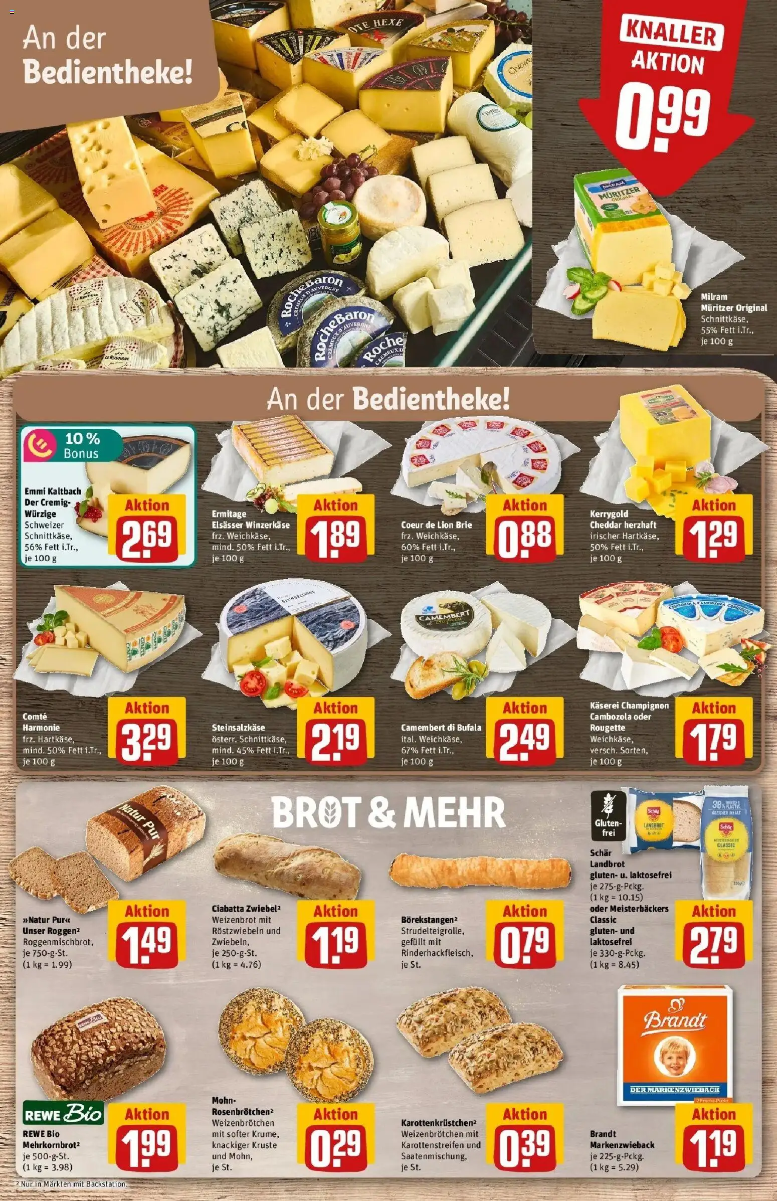 REWE Prospekt ab 28.09.2026 zum Blättern » Angebote | Seite: 21 | Produkte: Camembert, Milram, Brot