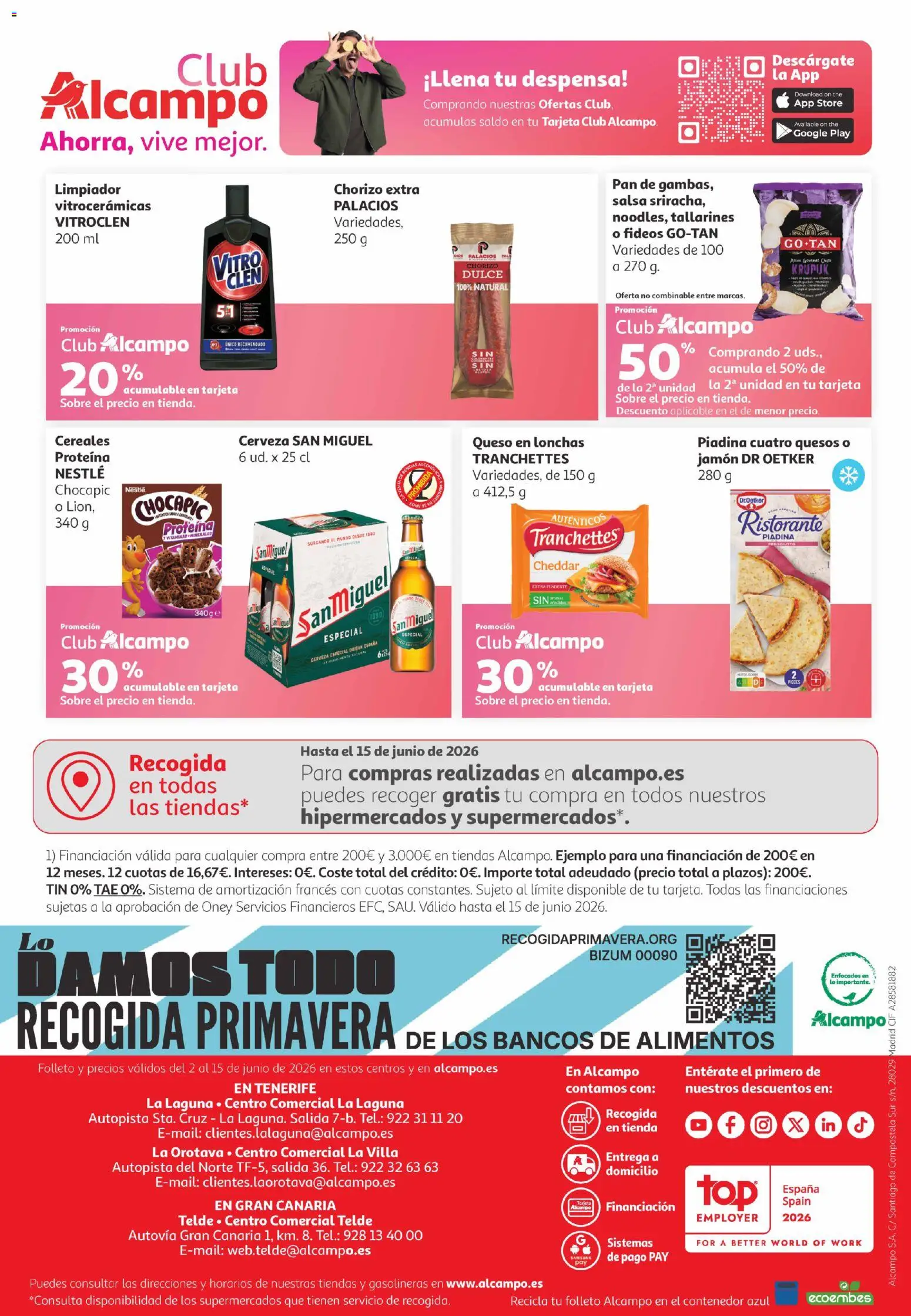 Alcampo Canarias │ válido desde el 02.06.2026 | Página: 40 | Productos: Pan, Jamón, Cerveza, Fideos