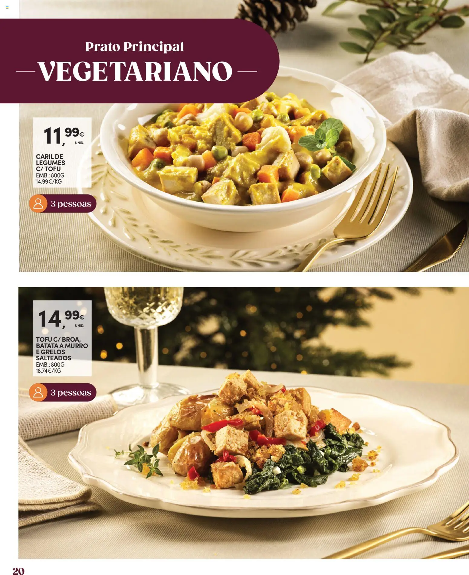 Continente O Natal servido ao nosso jeito │ válido de 27/10/2026 | Página: 20 | Produtos: Batata, Grelos, Legumes, Tofu