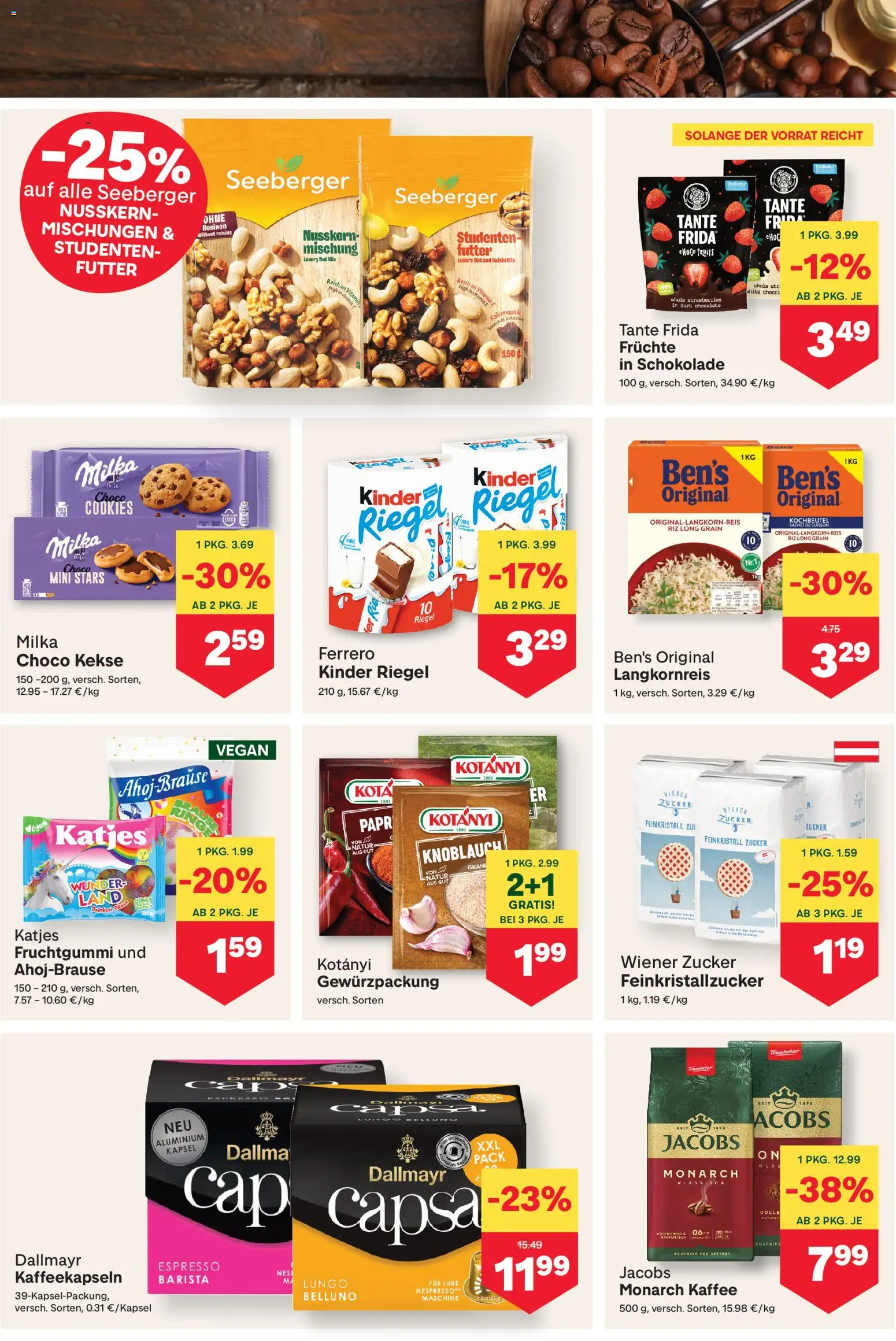MPREIS Flugblatt gültig ab 30.07.2026 | Seite: 6 | Produkte: Kekse, Zucker, Kaffee, Schokolade