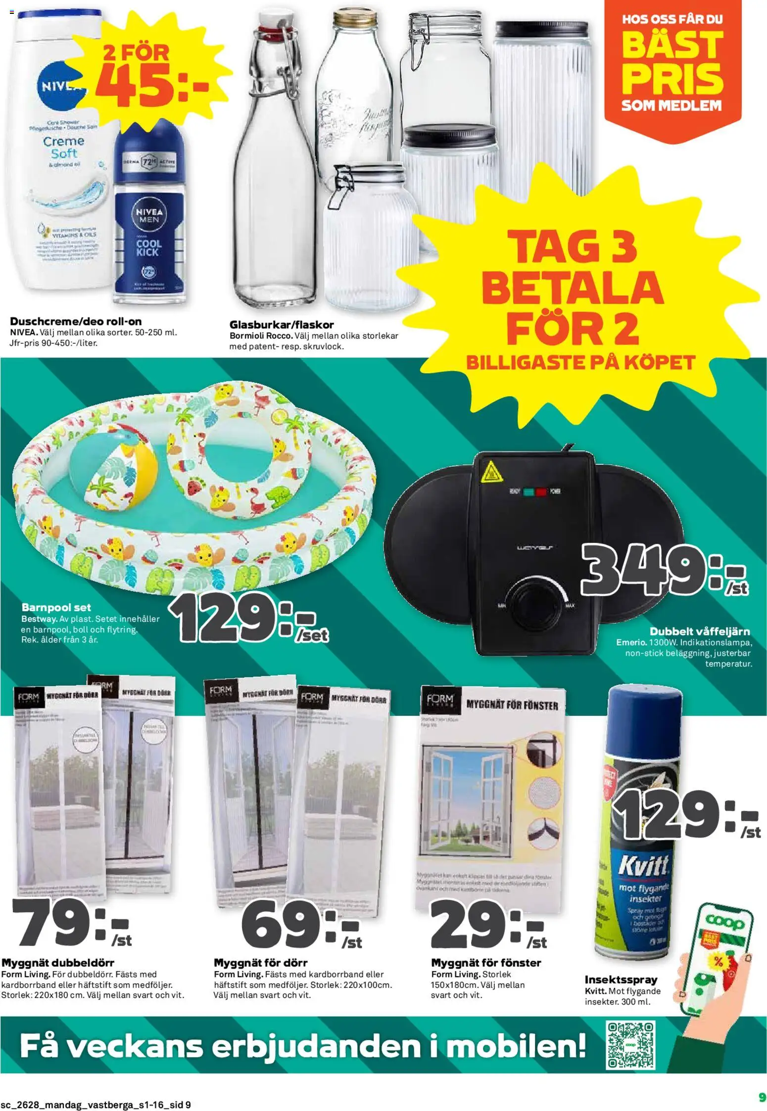 Stora Coop reklamblad aktuell från 06/07/2026 | Sida: 9 | Produkter: Set, Våffeljärn, Myggnät