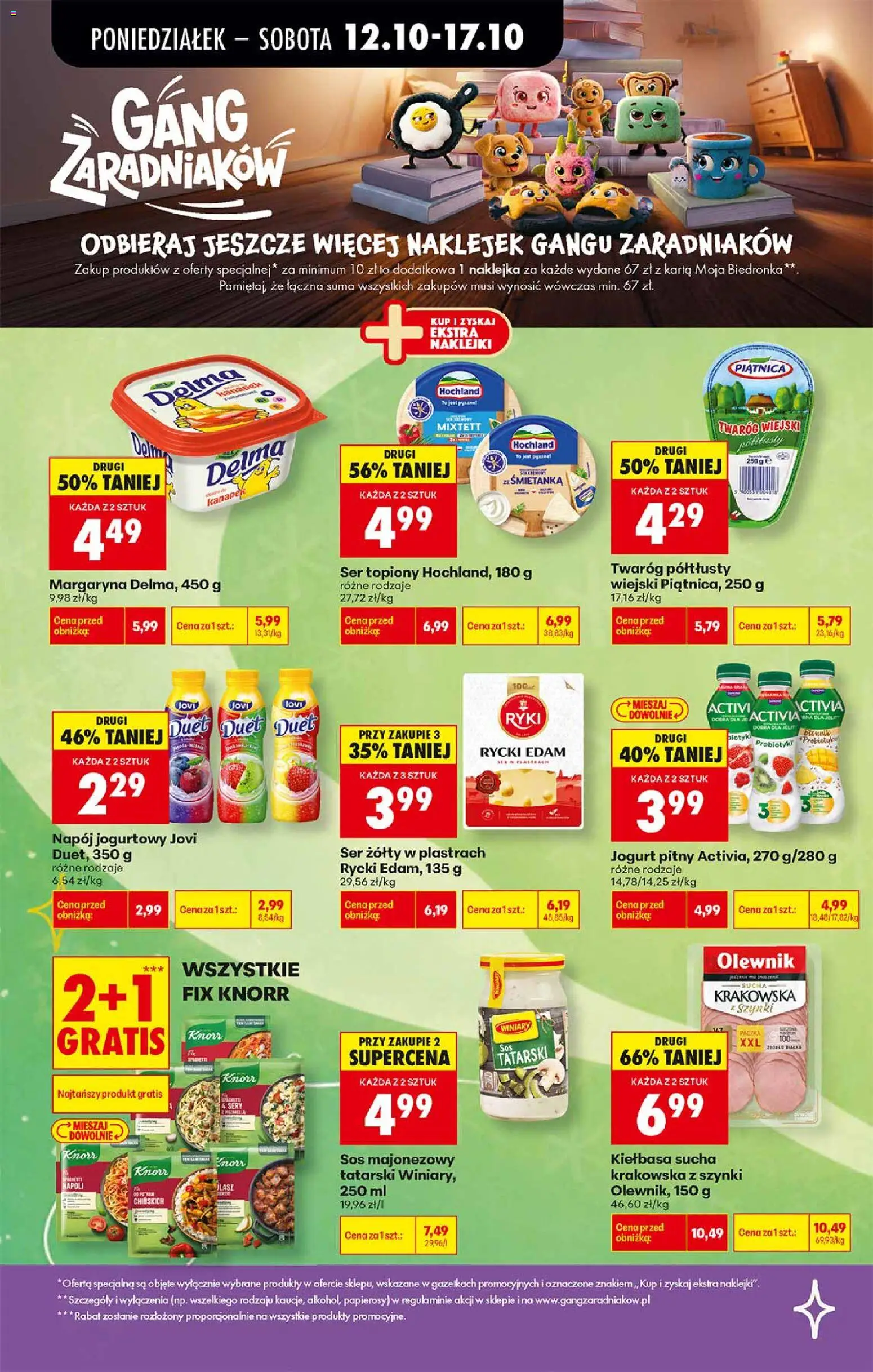 Biedronka Polsko - Gang zaradniaków od 12.10.2026 | Strana: 7 | Produkty: Jogurt, Knorr