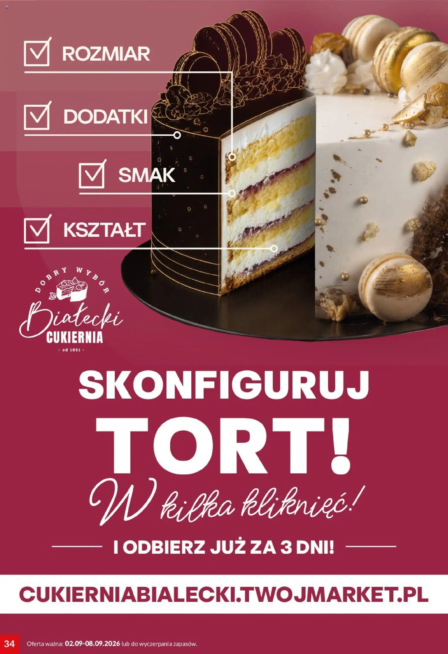 Twój Market gazetka od 02.09.2026 | Strona: 34 | Produkty: Tort