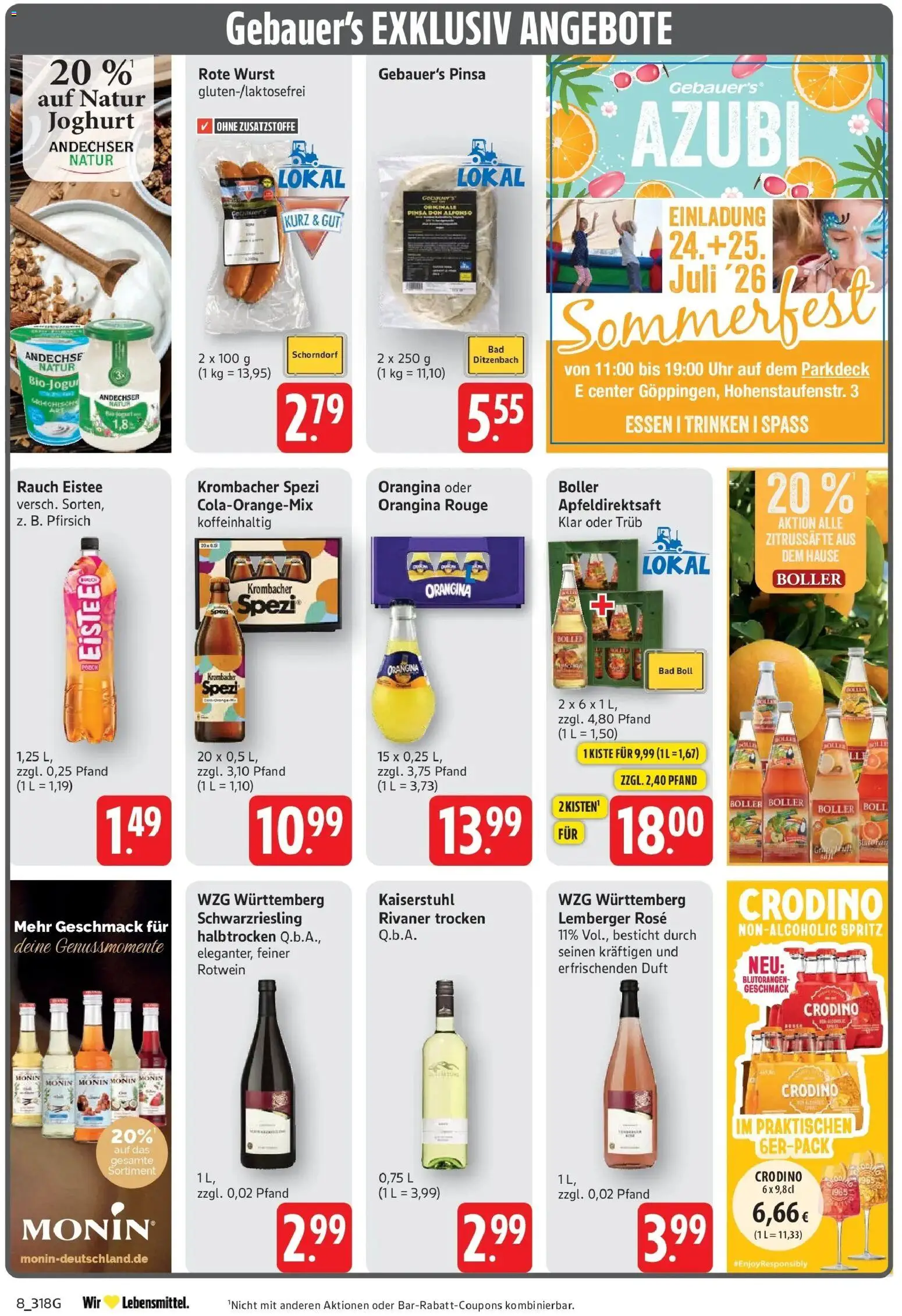 Edeka prospekt Göppingen – gültig ab 13.07.2026 | Seite: 8 | Produkte: Joghurt, Rouge, Wurst, Krombacher