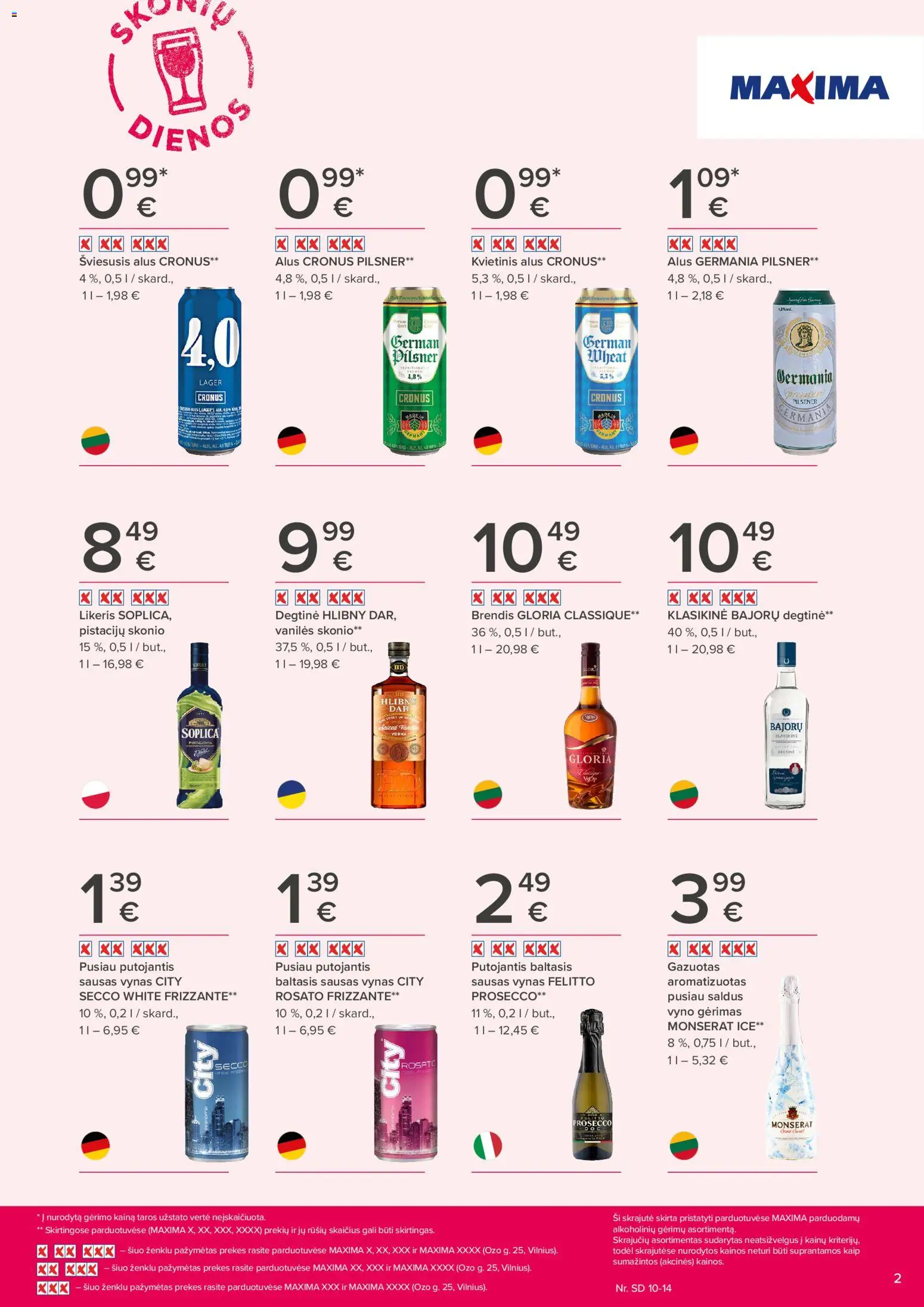 MAXIMA akcijos nuo 2026.10.01 | Puslapis: 2 | Prekių: Degtinė, Vynas, Alus