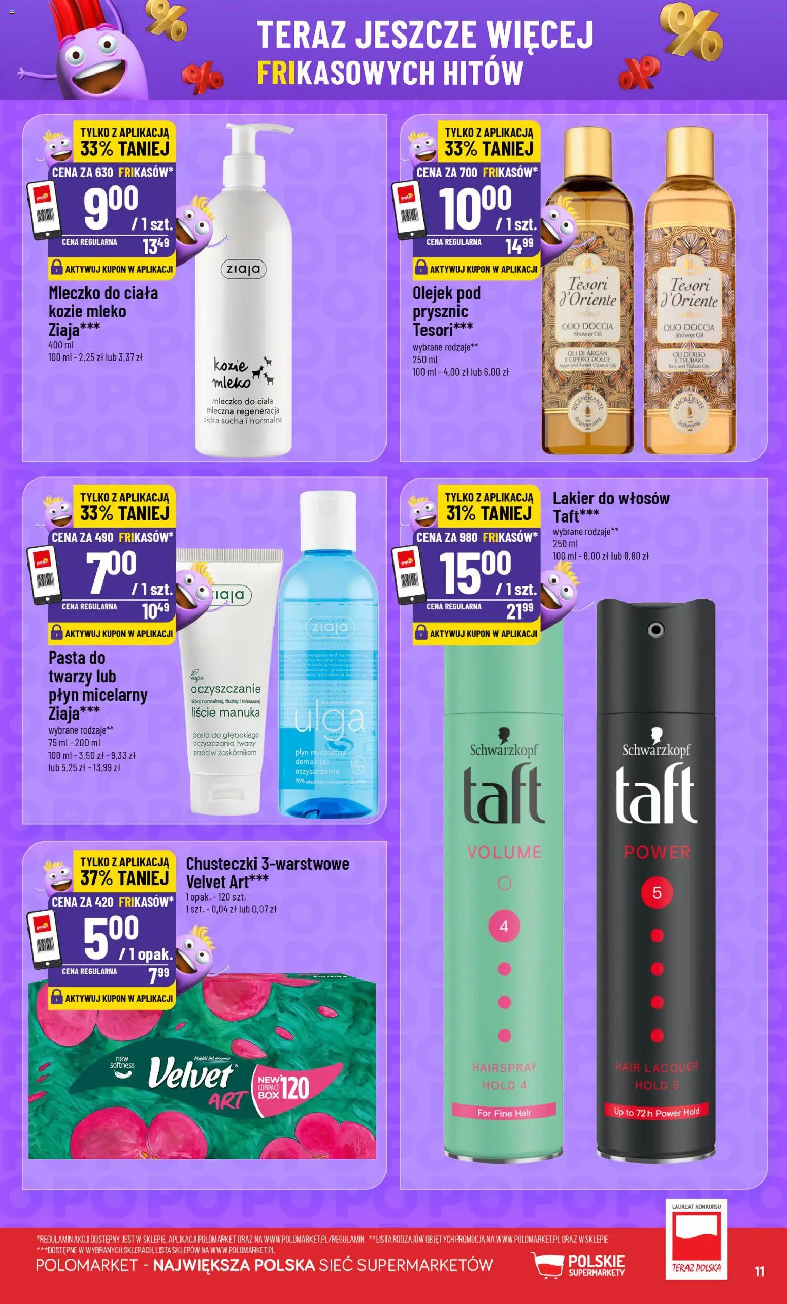 POLOmarket gazetka - Frikasowe Hity od 17.06.2026 | Strona: 11 | Produkty: Tesori d'oriente, Mleko, Lakier do włosów, Mleczko do ciała