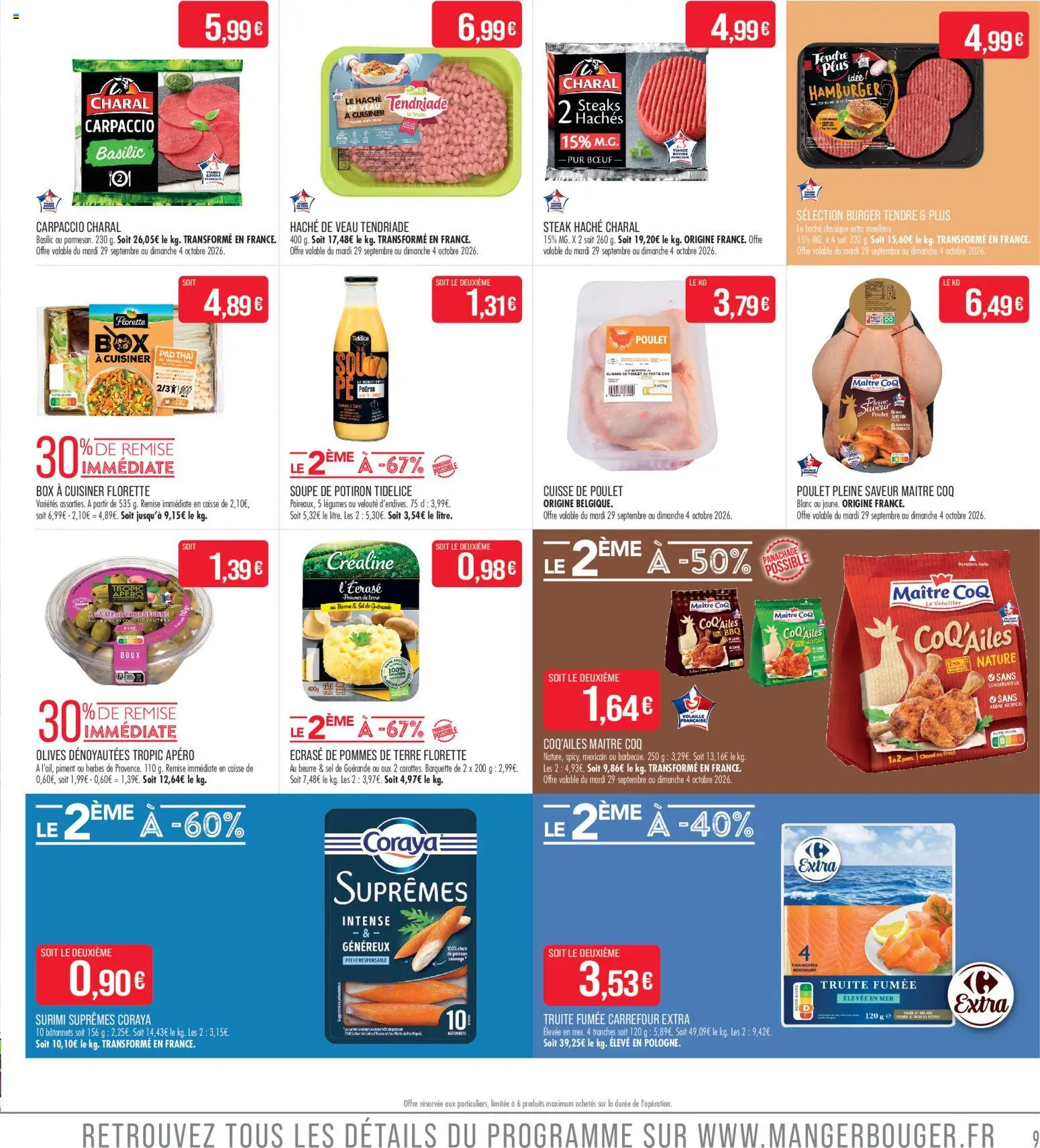 {H1} | Page: 9 | Produits: Steak, Potiron, Piment, Poisson