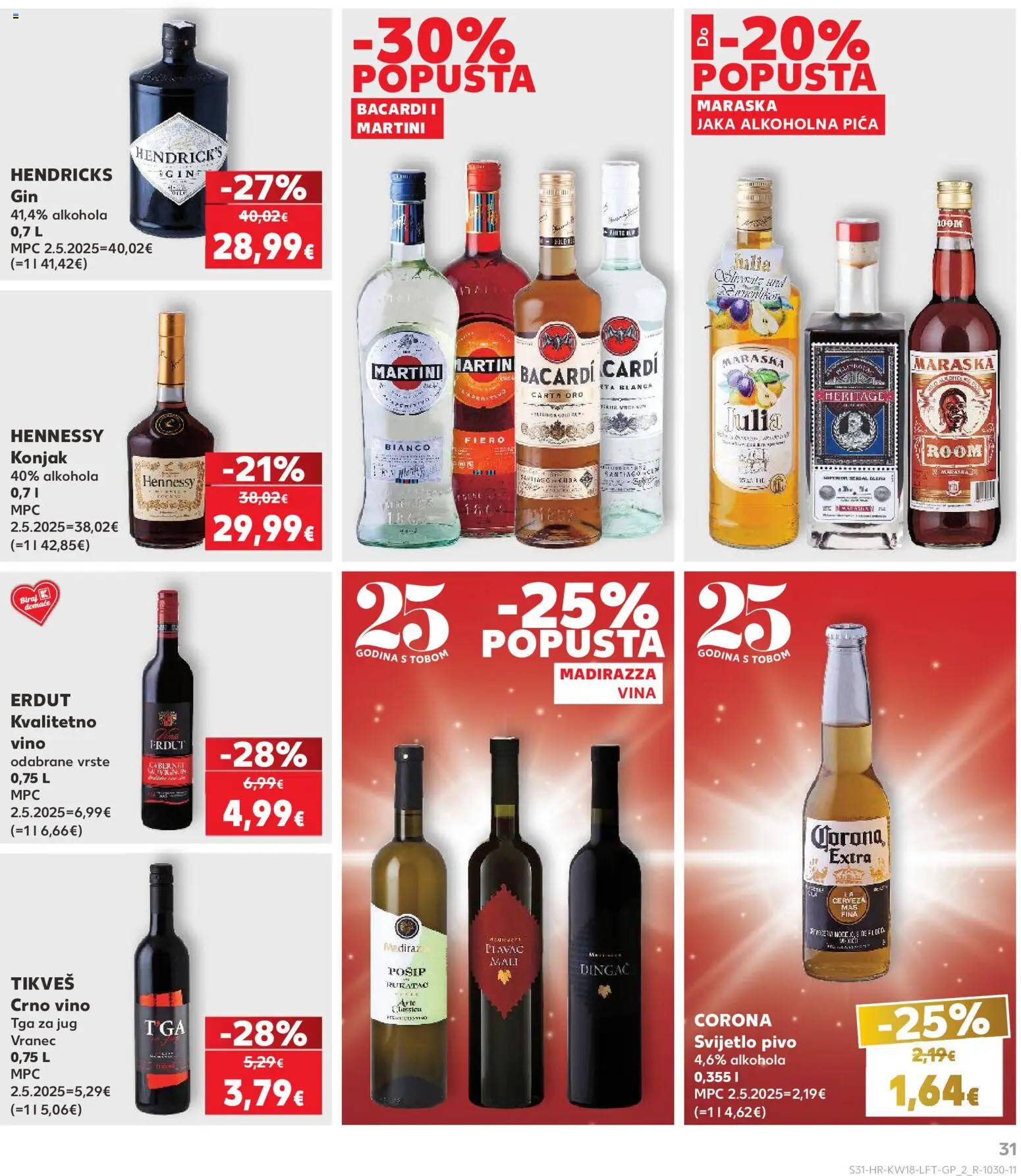 Kaufland katalog | vrijedi od 29.04.2026 | Stranica: 31 | Proizvodi: Pica, Gin, Vino, Crno vino