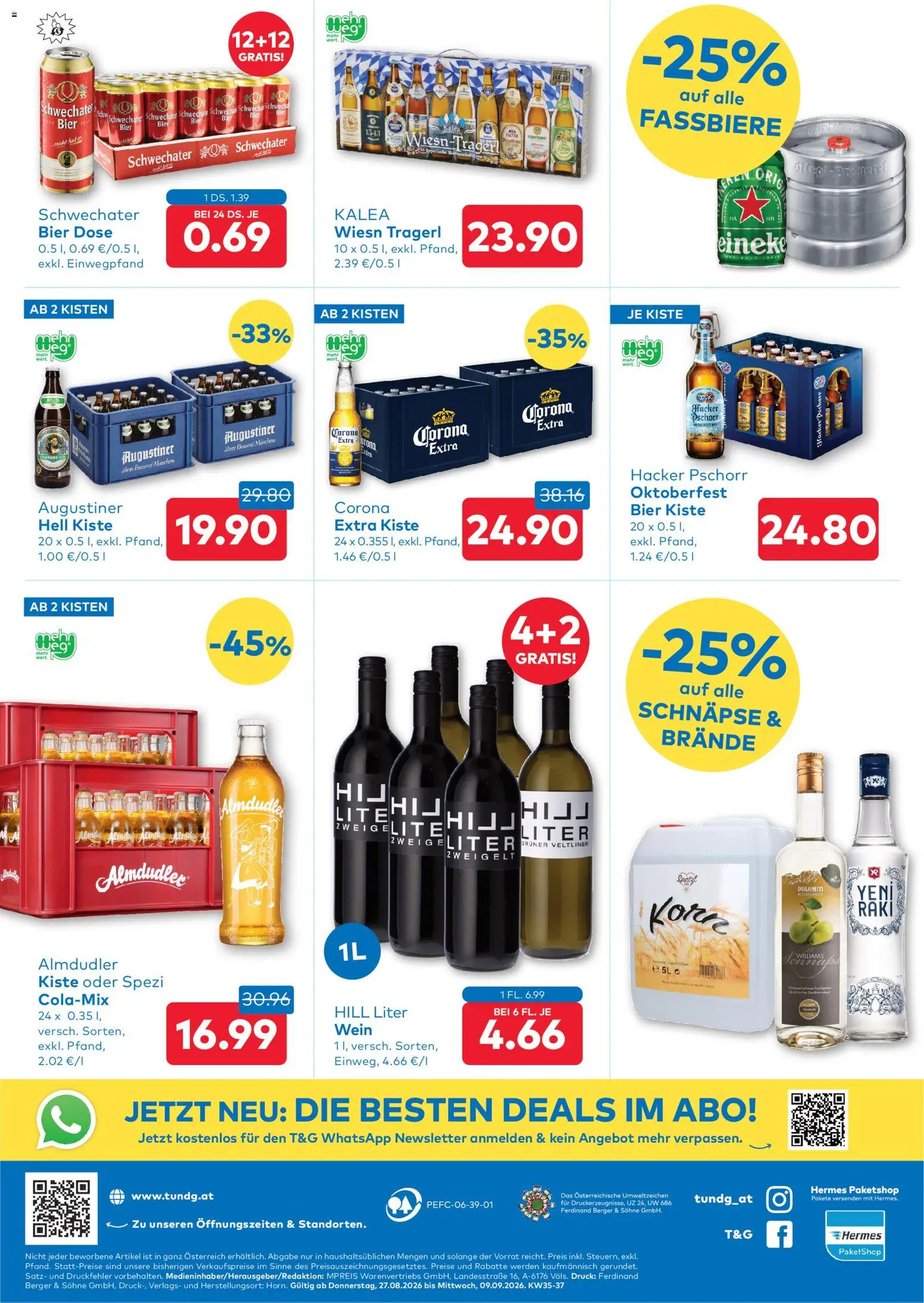 T&G Flugblatt gültig ab 27.08.2026 | Seite: 8 | Produkte: Corona Extra, Wein, Bier
