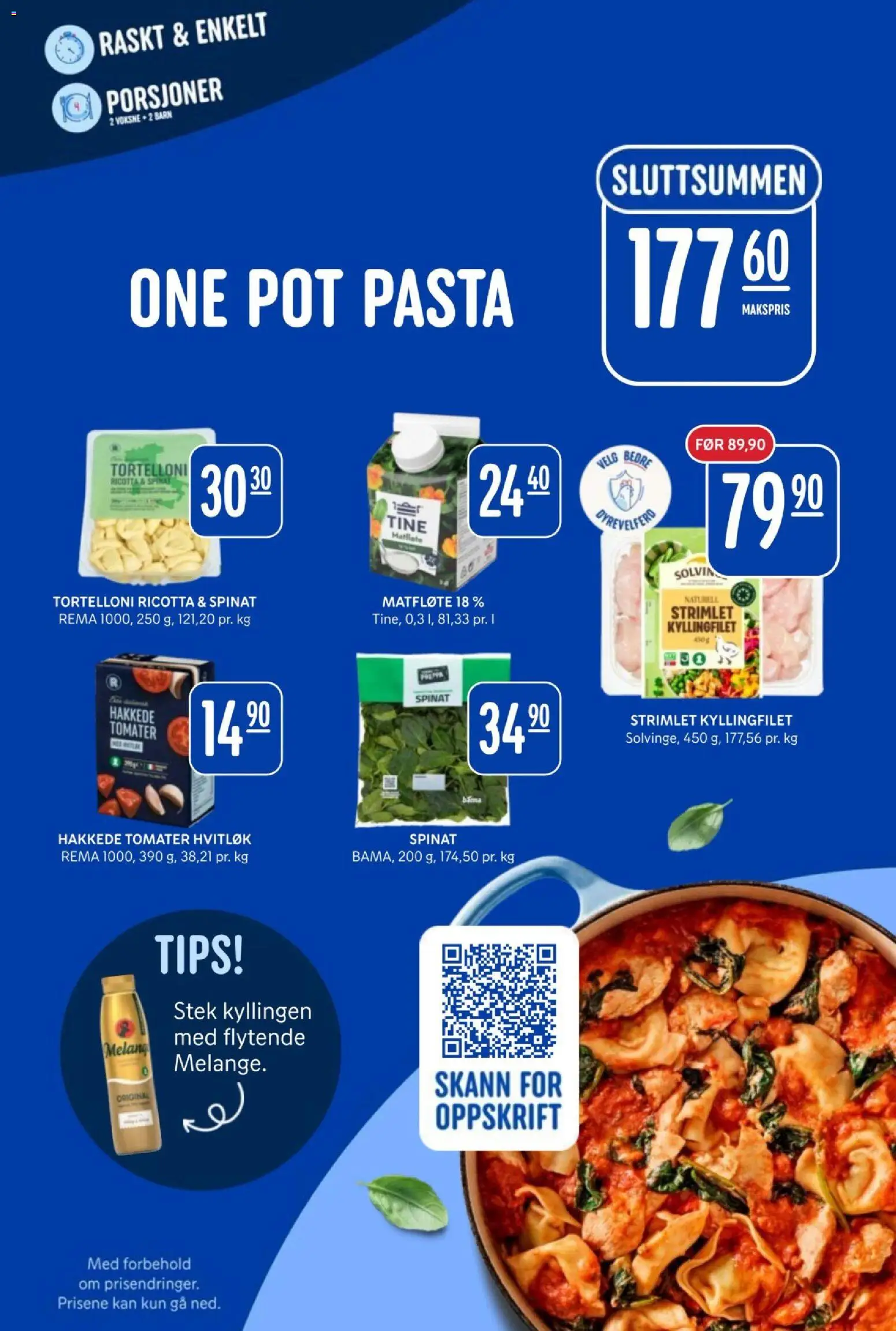 {H1} | Side: 7 | Produkter: Tomater, Pasta, Hvitløk, Matfløte