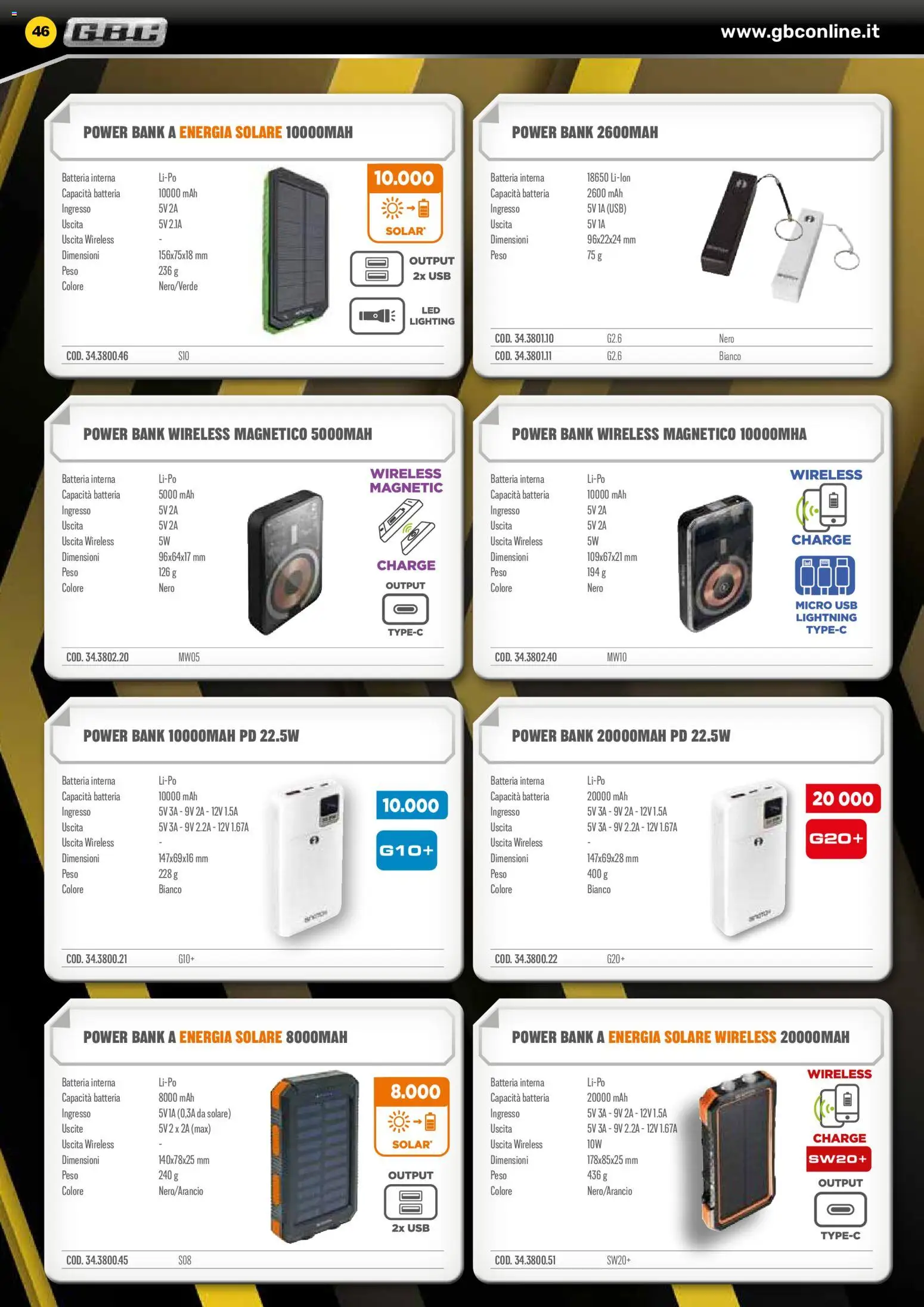 Volantino GBC del 06/02/2026 | Pagina: 46 | Prodotti: Power bank, USB, Batteria