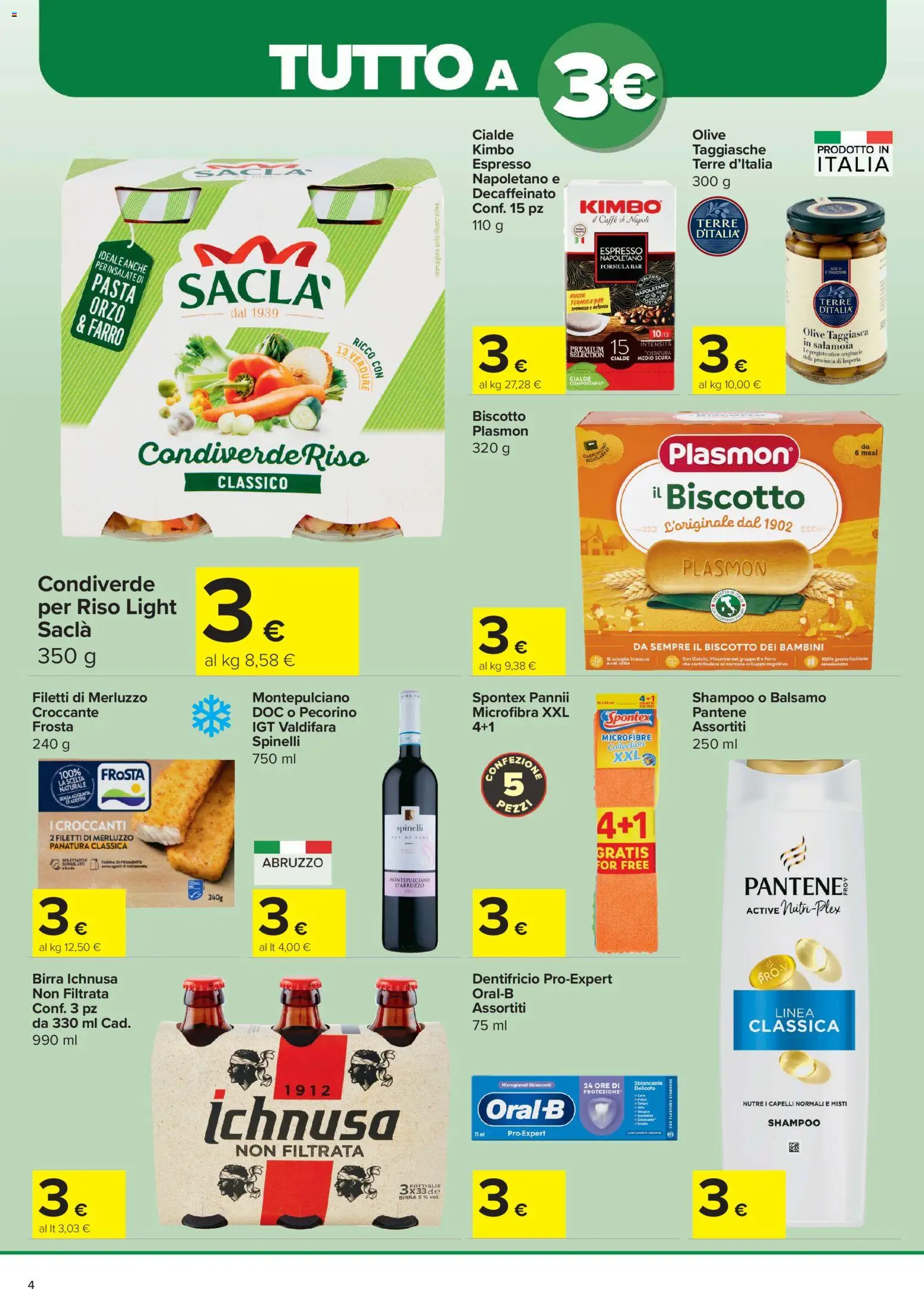 Volantino Carrefour del 02/07/2026 | Pagina: 4 | Prodotti: Shampoo, Birra, Pasta, Pecorino