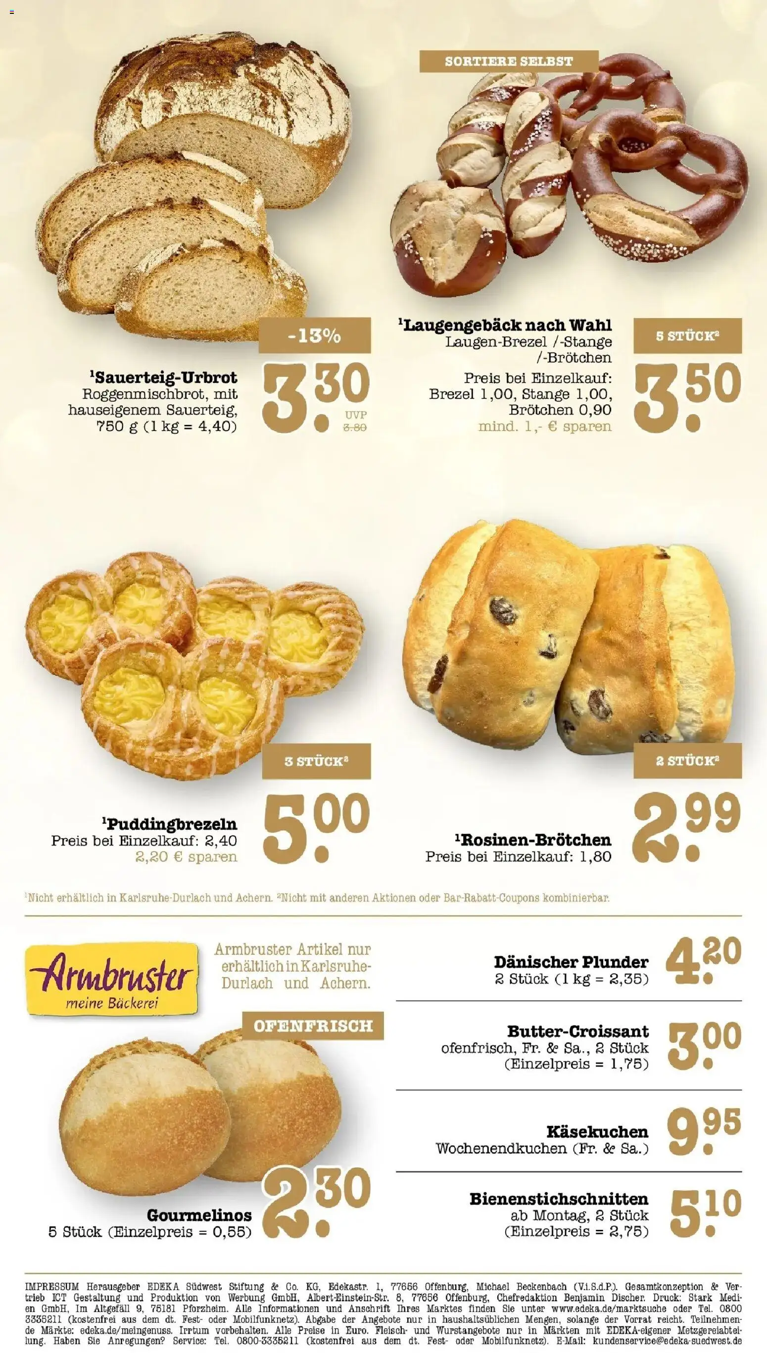 E center Prospekt Karlsruhe (ab 12.10.2026) zum Blättern | Seite: 14 | Produkte: Bäckerei, Fleisch
