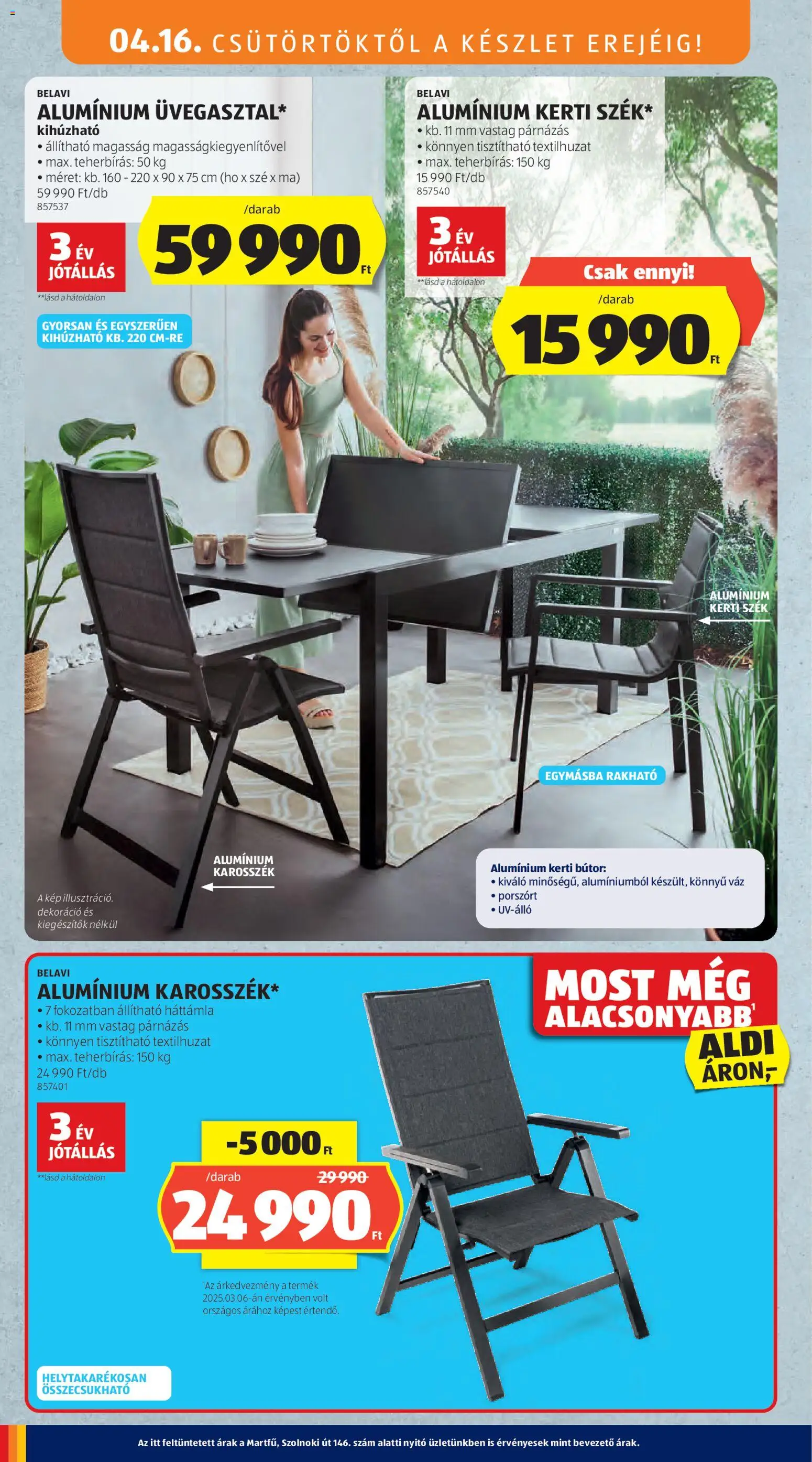 Aldi akciós ujság - amely érvényes a következő dátumtól: 16.04.2026 | Oldal: 2 | Termékek: Bútor, Kerti szék, Szék, Kerti bútor