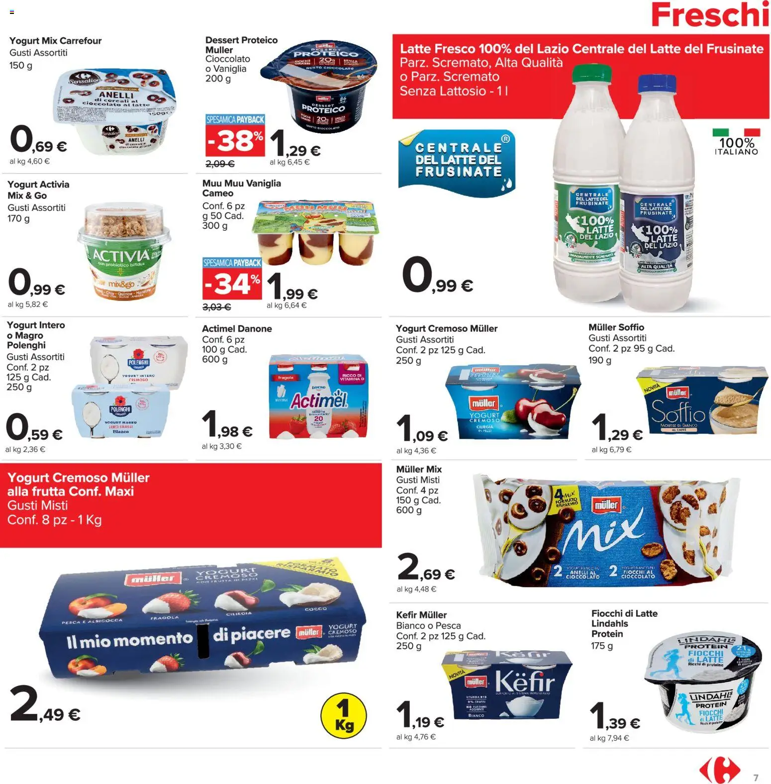 Volantino Carrefour del 13/07/2026 | Pagina: 7 | Prodotti: Fiocchi di latte, Frutta, Latte, Quinoa