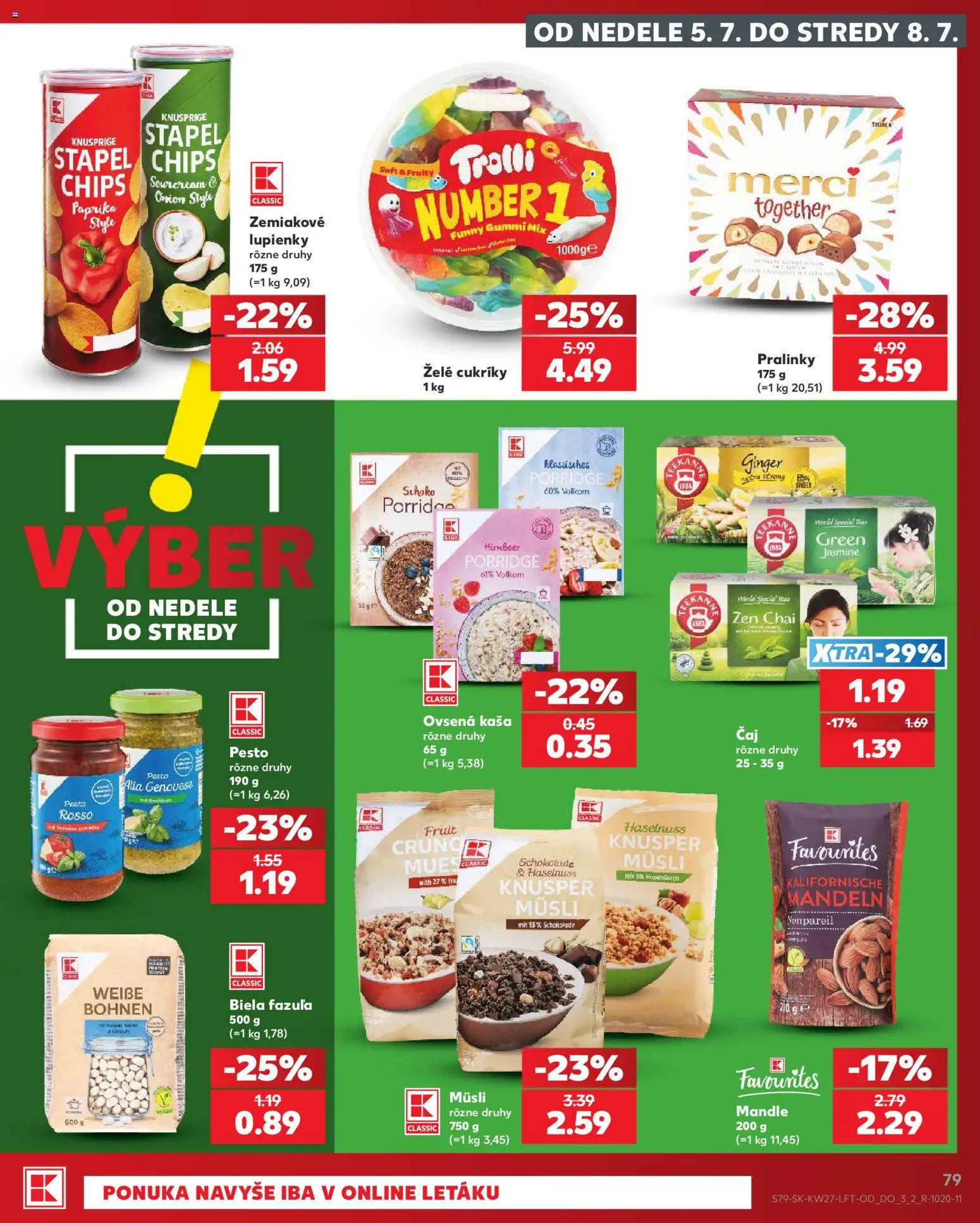 Nové Kaufland akcie – leták je platný od 02.07.2026 | Strana: 79 | Produkty: Paprika, Merci, Fazuľa, Mandle