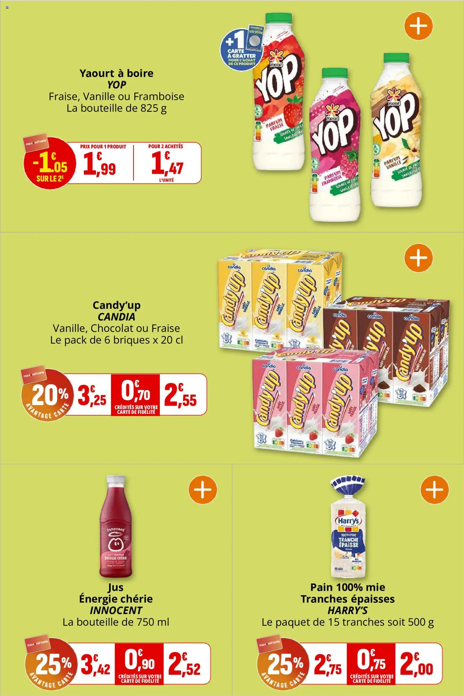 {H1} | Page: 12 | Produits: Briques, Bouteille, Yaourt, Chocolat