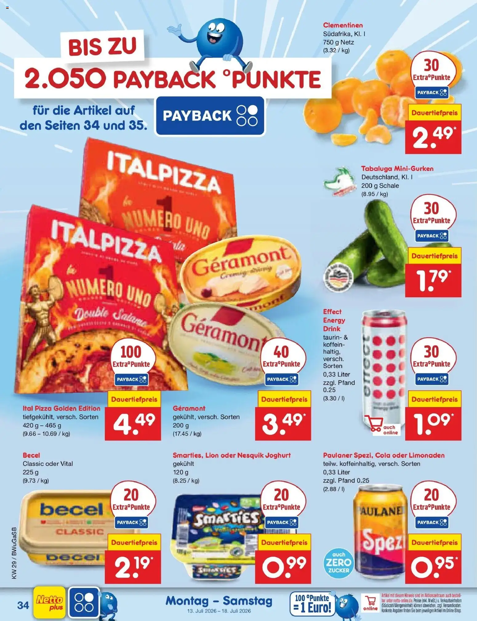 Netto Marken-Discount Prospekt Bielefeld – gültig ab 13.07.2026 | Seite: 50 | Produkte: Energy, Joghurt, Becel, Zucker