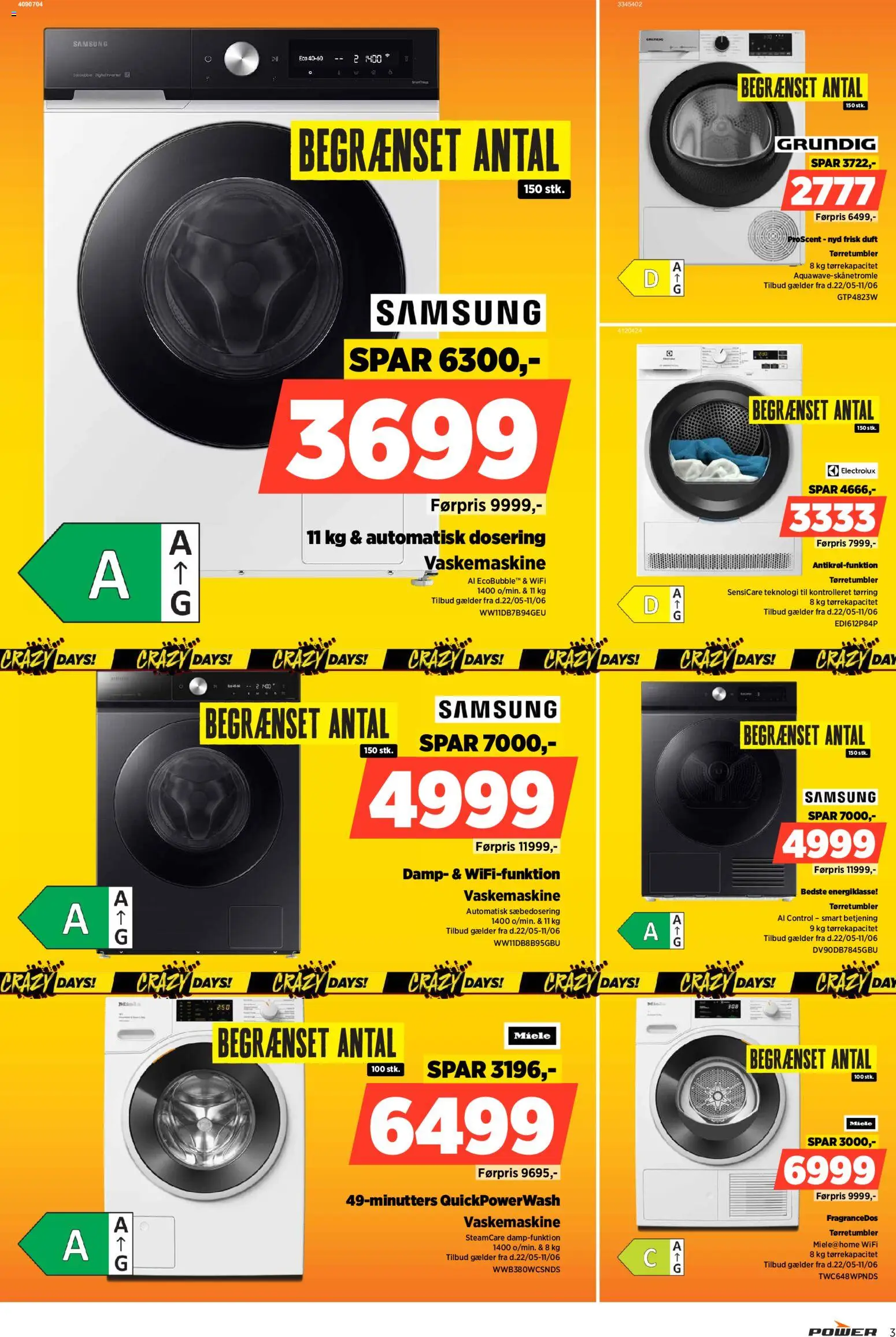 Power tilbudsavis – gyldig fra 22.05.2026 | Side: 3 | Produkter: Duft, Vaskemaskine, Tørretumbler
