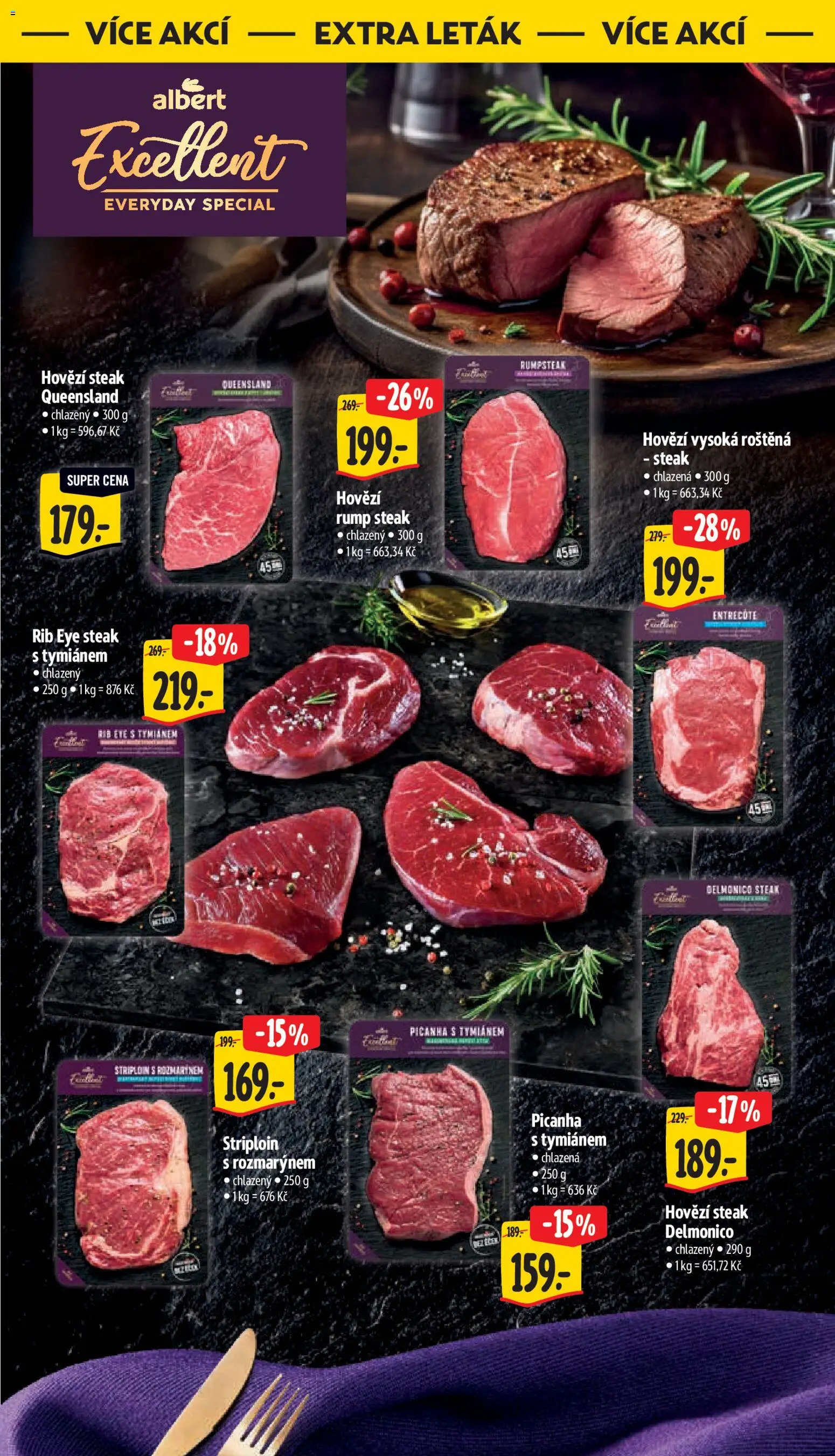 Albert leták - Hypermarket od 10.06.2026 | Strana: 42 | Produkty: Rumpsteak, Hovězí, Hovězí steak, Steak
