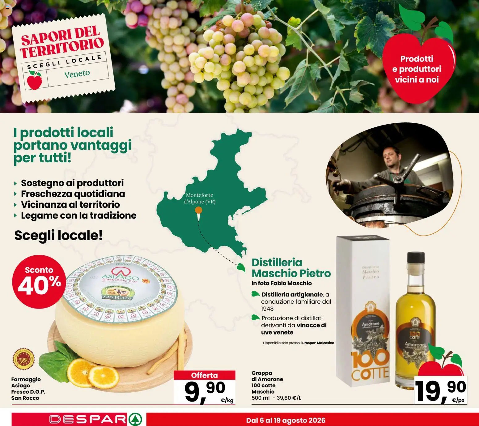 Volantino Eurospar del 06/08/2026 | Pagina: 2 | Prodotti: Formaggio, Grappa