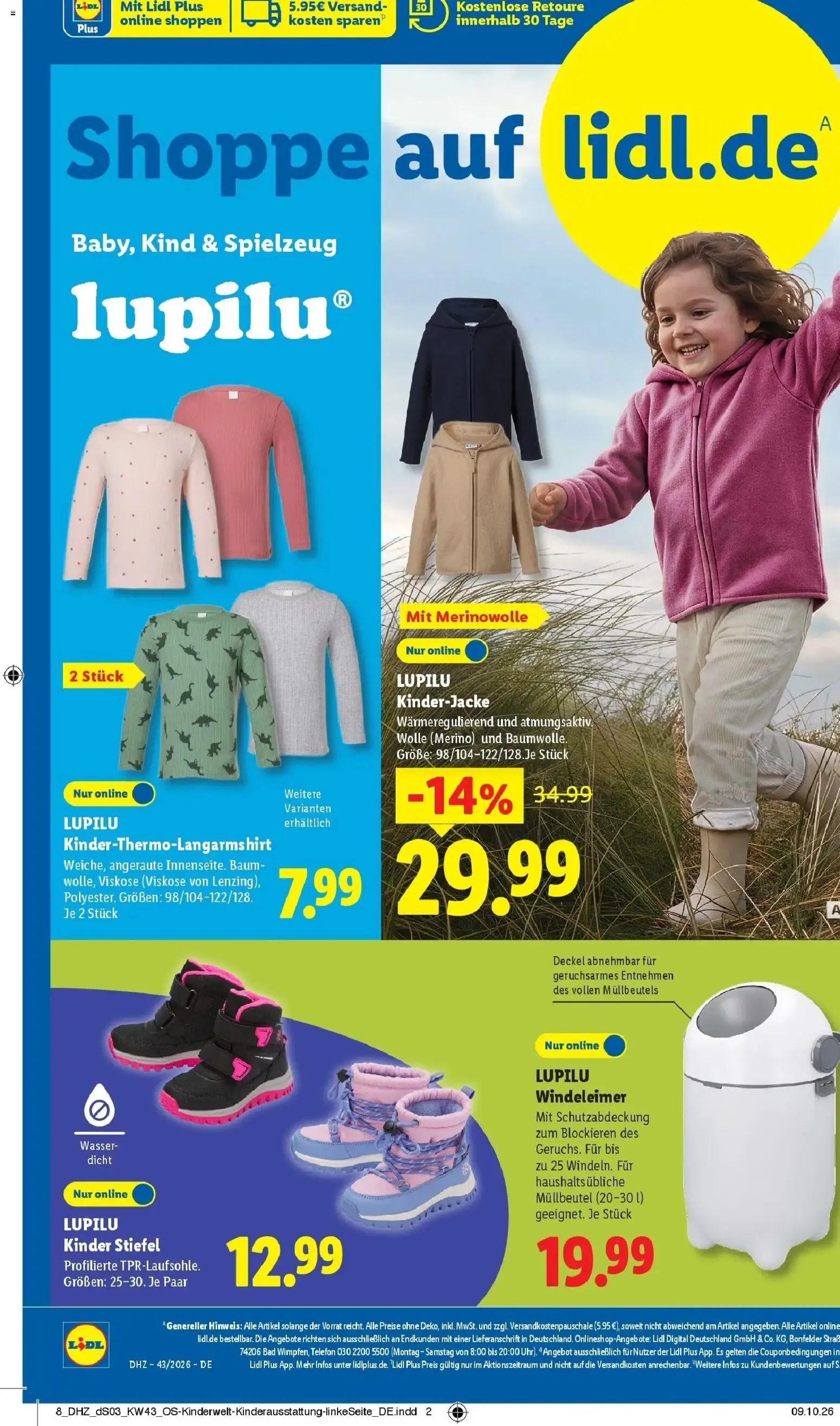 Lidl Prospekt Zülpich (ab 19.10.2026) zum Blättern » Angebote | Seite: 10 | Produkte: Shirt, Bad, Stiefel, Telefon