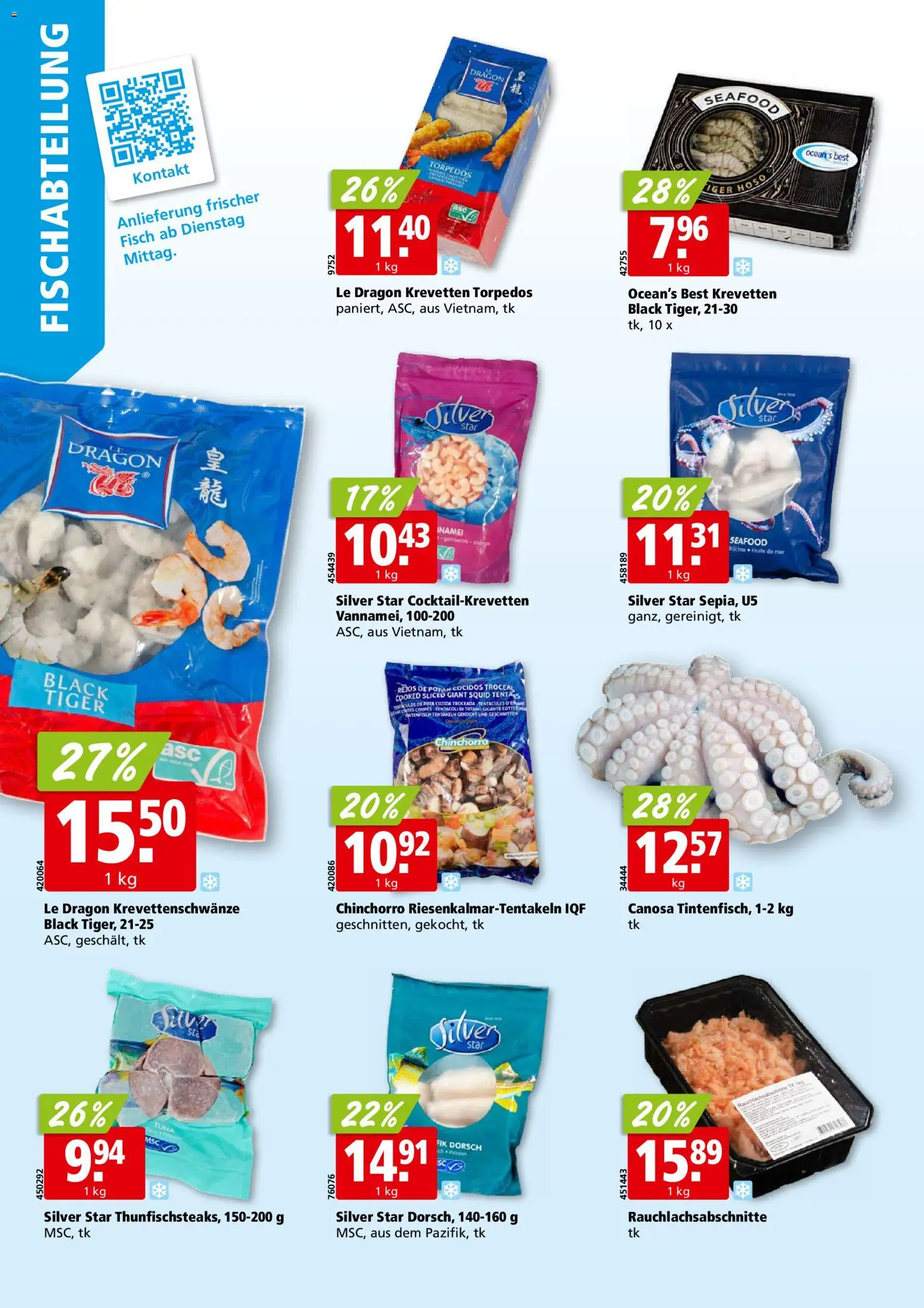 Aligro aktionen Schlieren, Gossau SG, Frauenfeld, Rapperswil-Jona, Sargans, Bern – gültig ab 03.08.2026 | Seite: 4 | Produkte: Tintenfisch, Fisch, Früchte