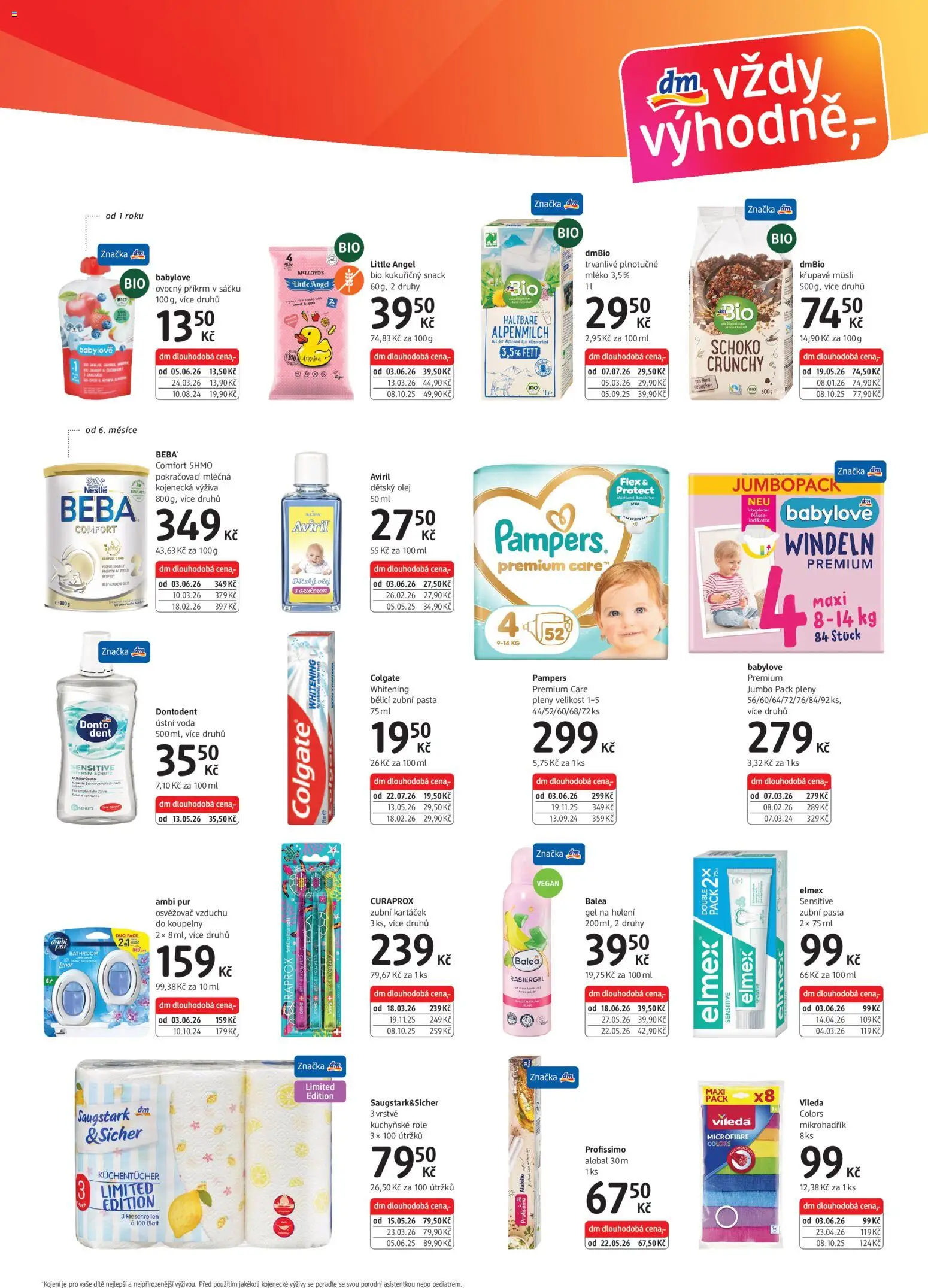 dm drogerie leták - Express od 23.07.2026 | Strana: 3 | Produkty: Zubní pasta, Gel na holení, Osvěžovač vzduchu, Pleny