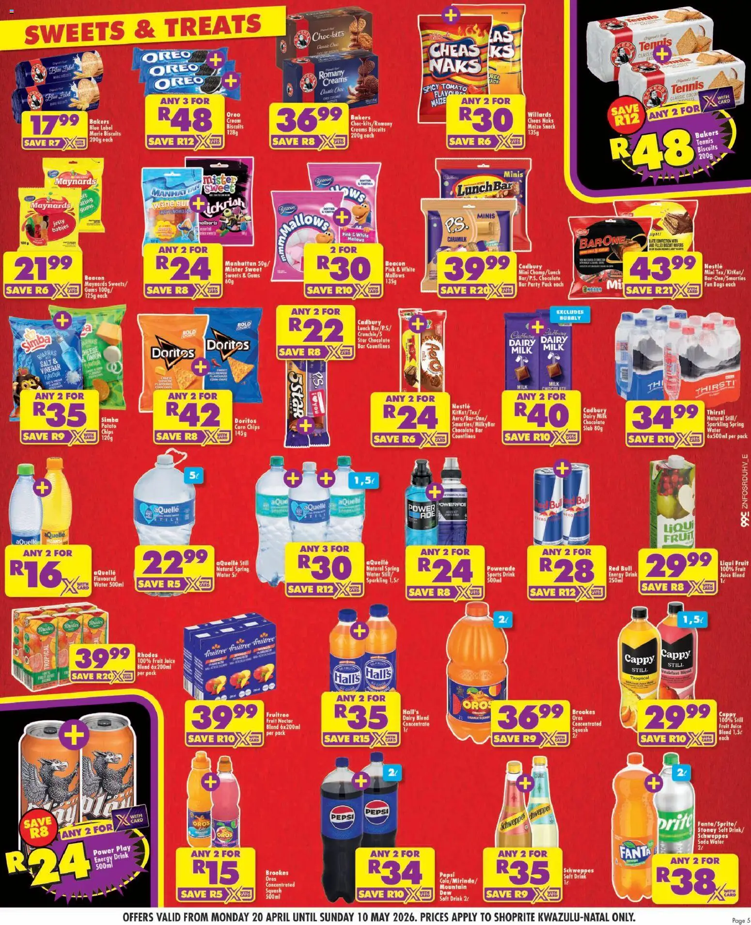 New Shoprite catalogue – valid from 20.04.2026 | Page: 5 | Products: Corn, Milk, Water, Mango