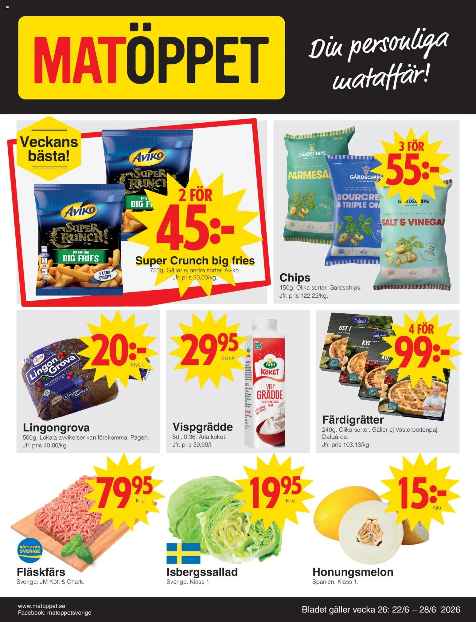 Matöppet reklamblad aktuell från 22/06/2026 | Sida: 1