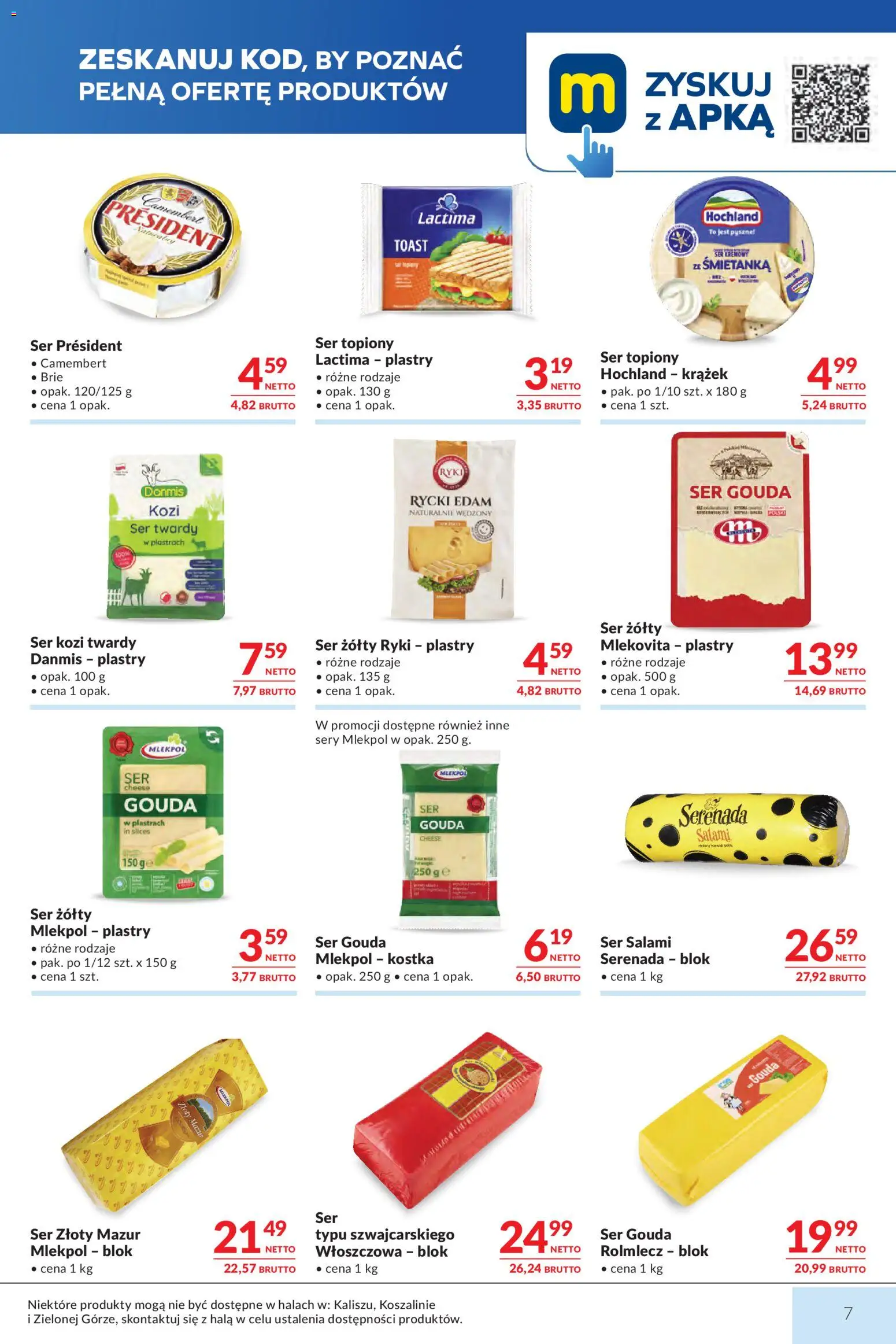 Makro gazetka od 14.04.2026 | Strona: 7 | Produkty: Ser żółty, Ser topiony, Ser kozi, Ser gouda