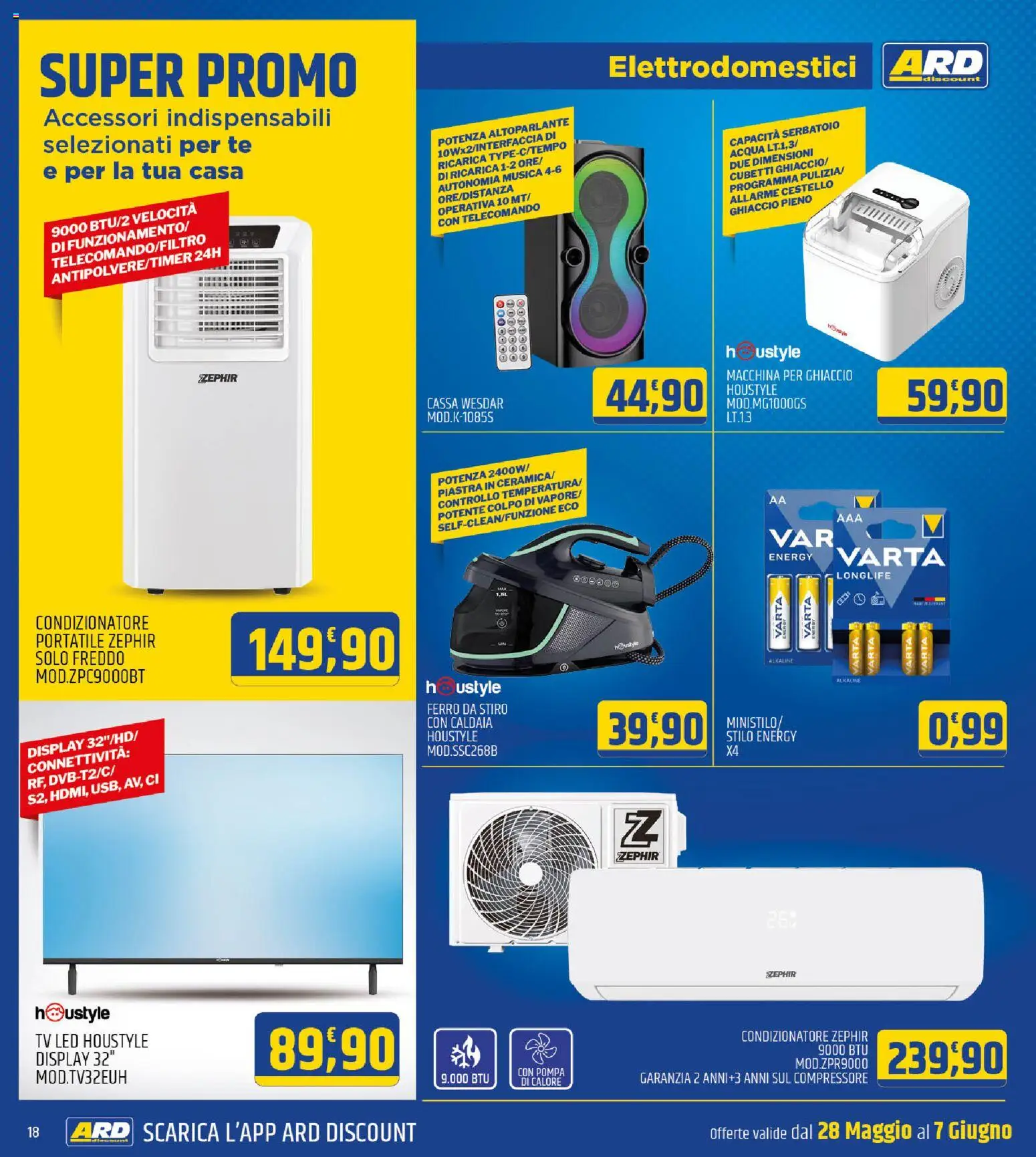 Volantino ARD Discount del 28.05.2026 | Pagina: 18 | Prodotti: Tè, Caldaia, TV, Ferro da stiro