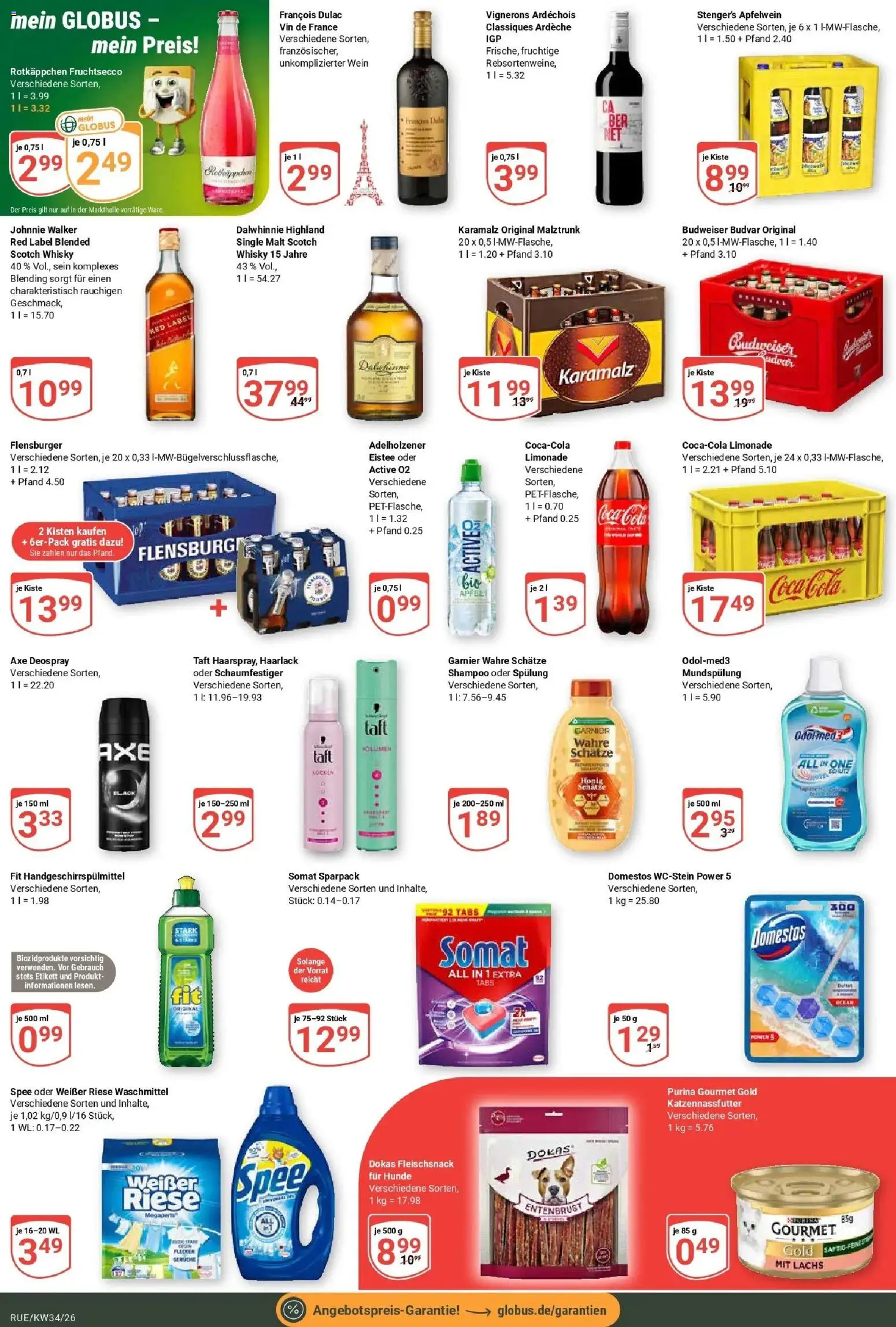Globus Prospekt Rüsselsheim (ab 17.08.2026) » Angebote online | Seite: 4 | Produkte: Whisky, Budweiser, Wein, Johnnie walker