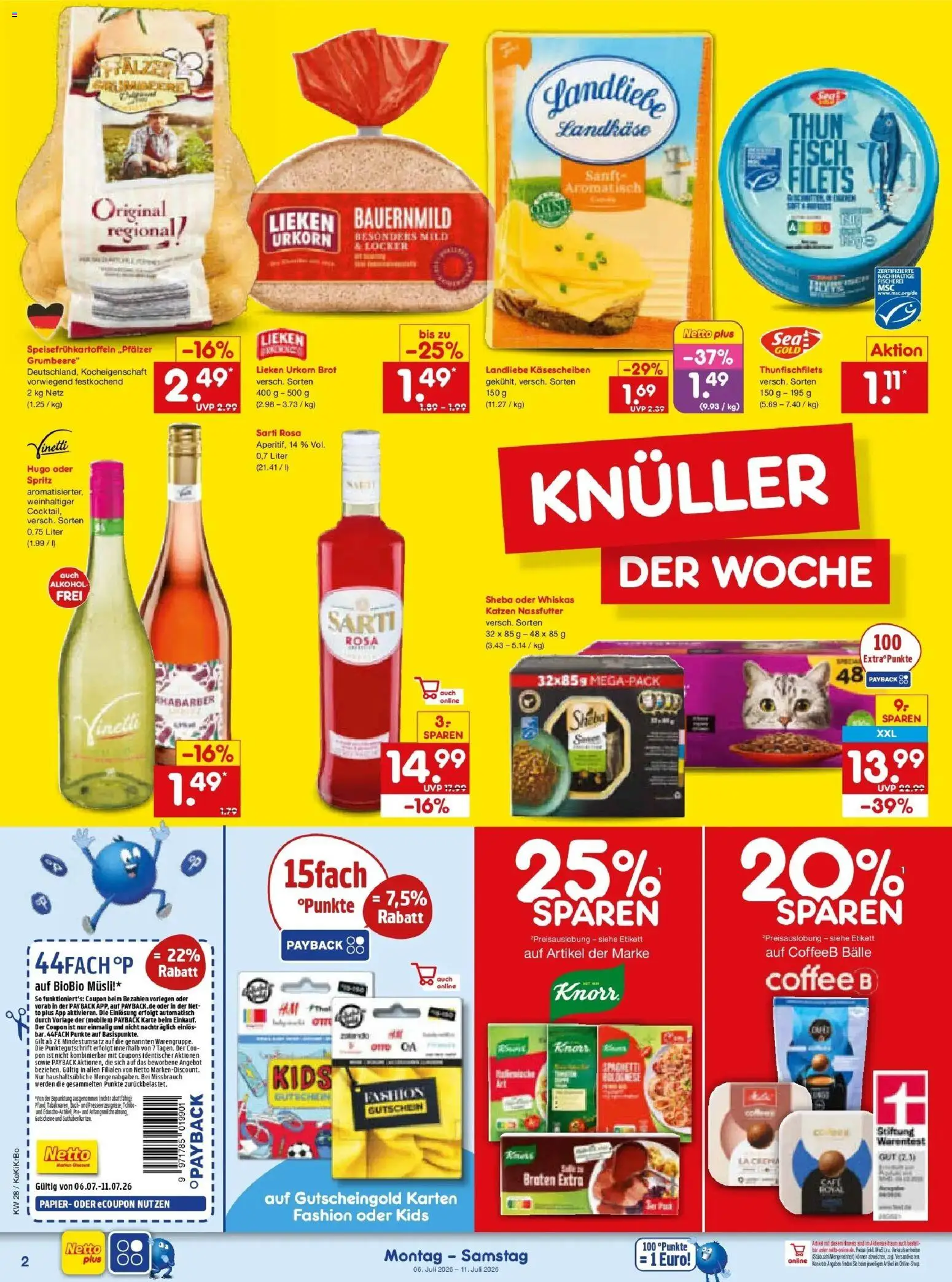 Netto Marken-Discount - Netto: Wochenangebote – gültig ab 05.07.2026 | Seite: 2 | Produkte: Sheba, Fisch, Brot, Rhabarber