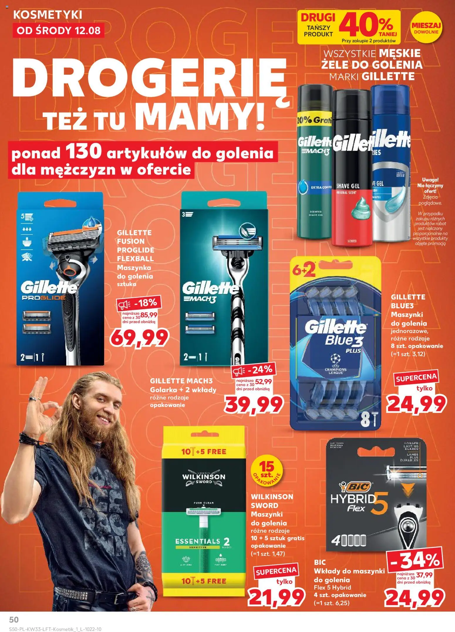 Kaufland Polsko leták od 12.08.2026 | Strana: 50 | Produkty: Gillette Mach3, Drogerie