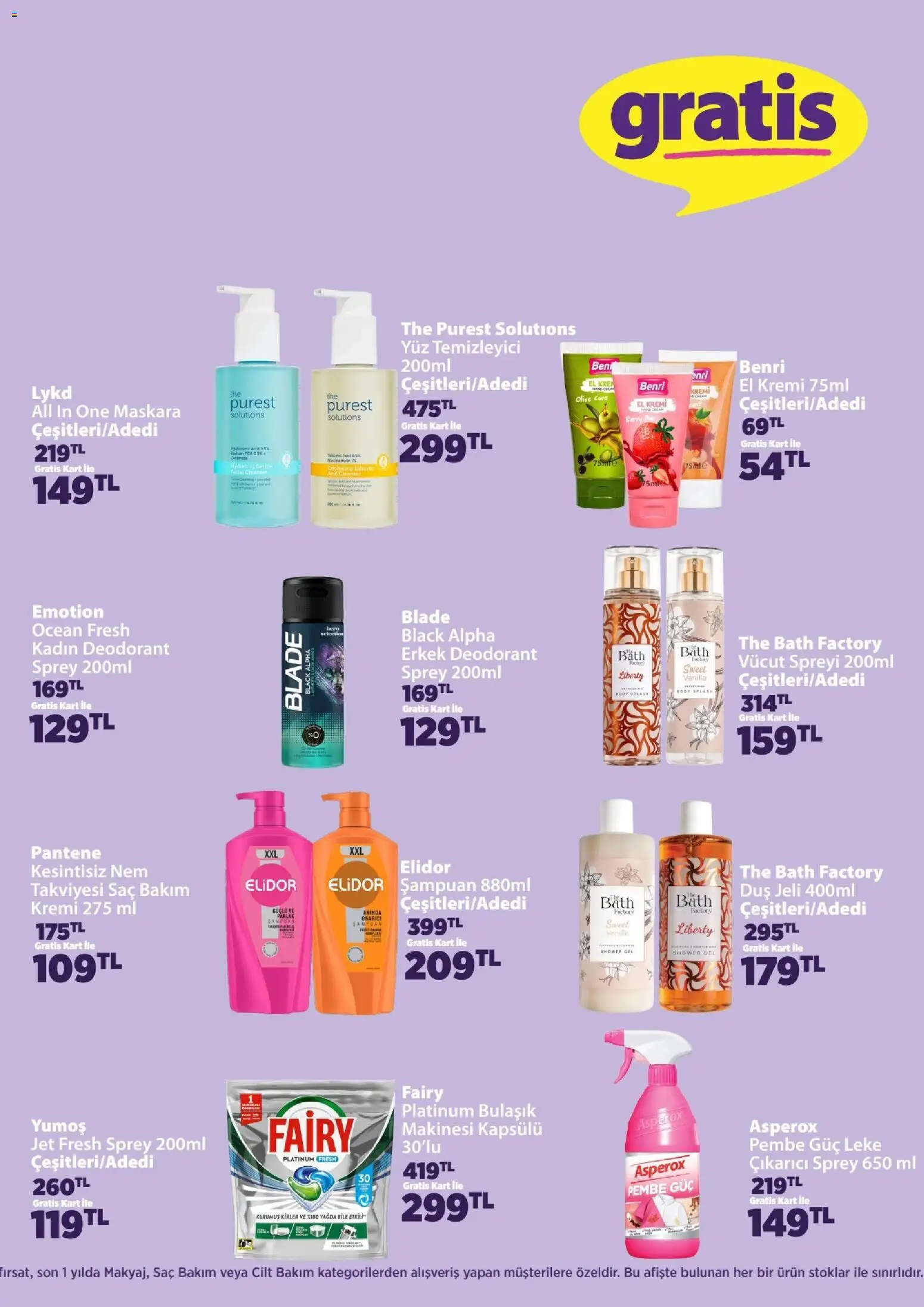 Gratis Katalog - 28 Eylül 2026 tarihinden itibaren geçerlidir | Sayfa: 5 | Ürünler: Duş, Şampuan, El kremi, Deodorant