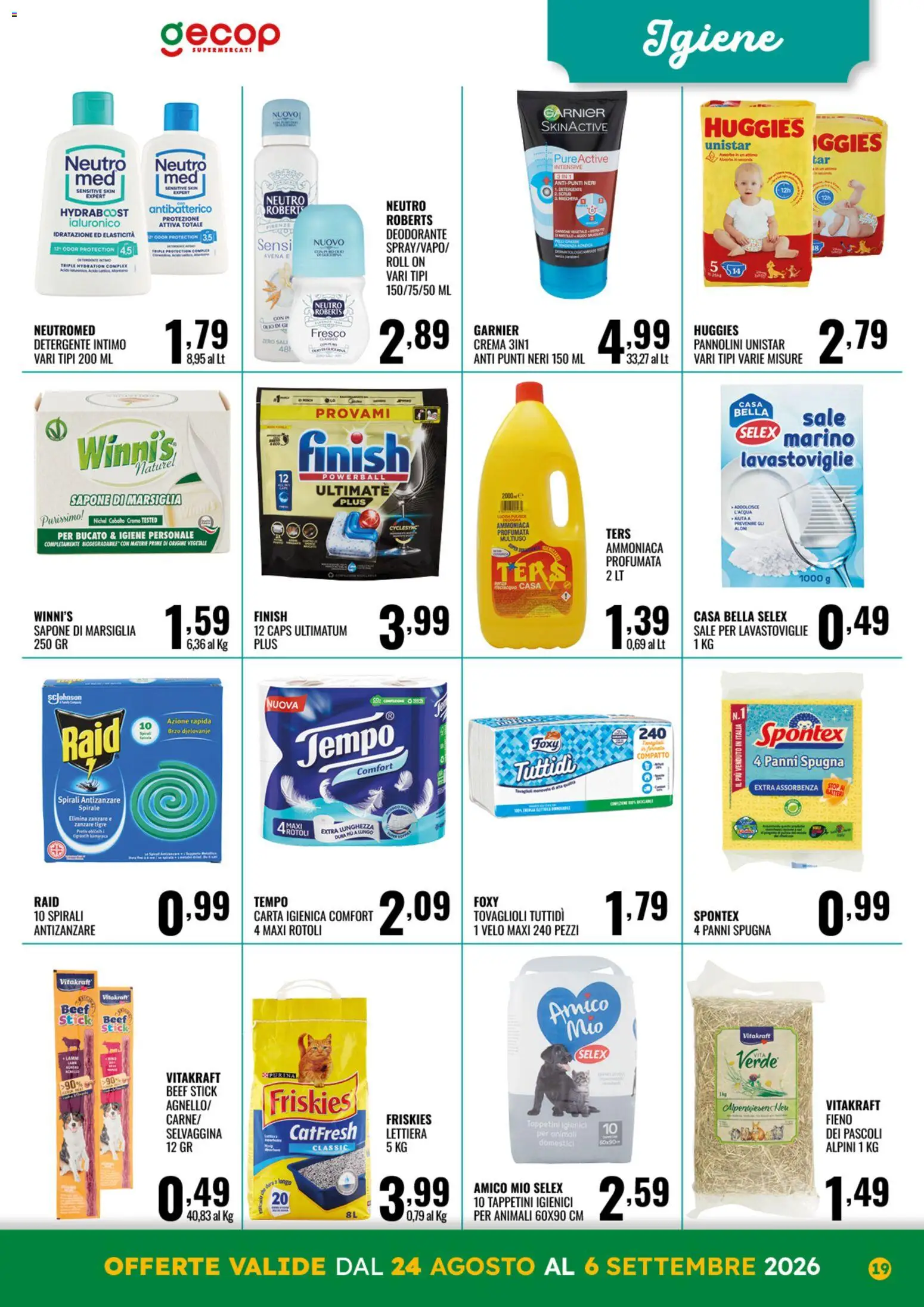 Volantino GECOP del 24/08/2026 | Pagina: 19 | Prodotti: Crema, Antizanzare, Lavastoviglie, Panni
