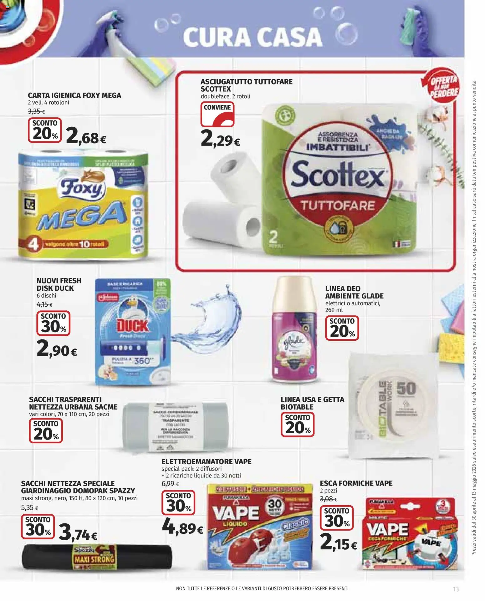 Volantino COOP del 30.04.2026 | Pagina: 13 | Prodotti: Carta igienica, Data, Asciugatutto