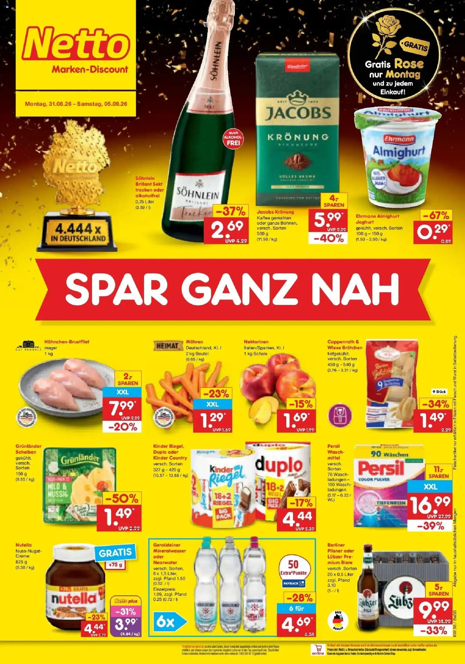 Netto Marken-Discount Prospekt Kremmen (ab 31.08.2026) » Angebote | Seite: 2 | Produkte: Kaffee, Sekt, Grunlander, Lubzer