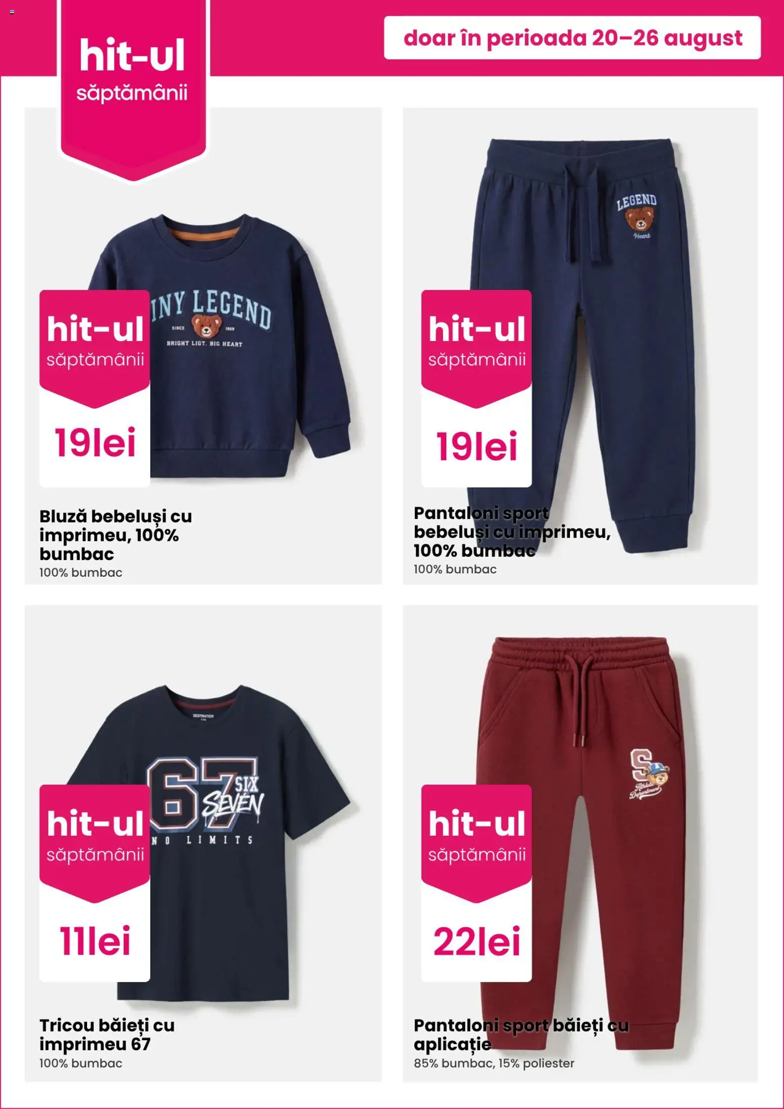Noul catalog Pepco – valabil de la 20.08.2026 | Pagină: 4 | Produse: Sport, Tricou, Bluză, Pantaloni