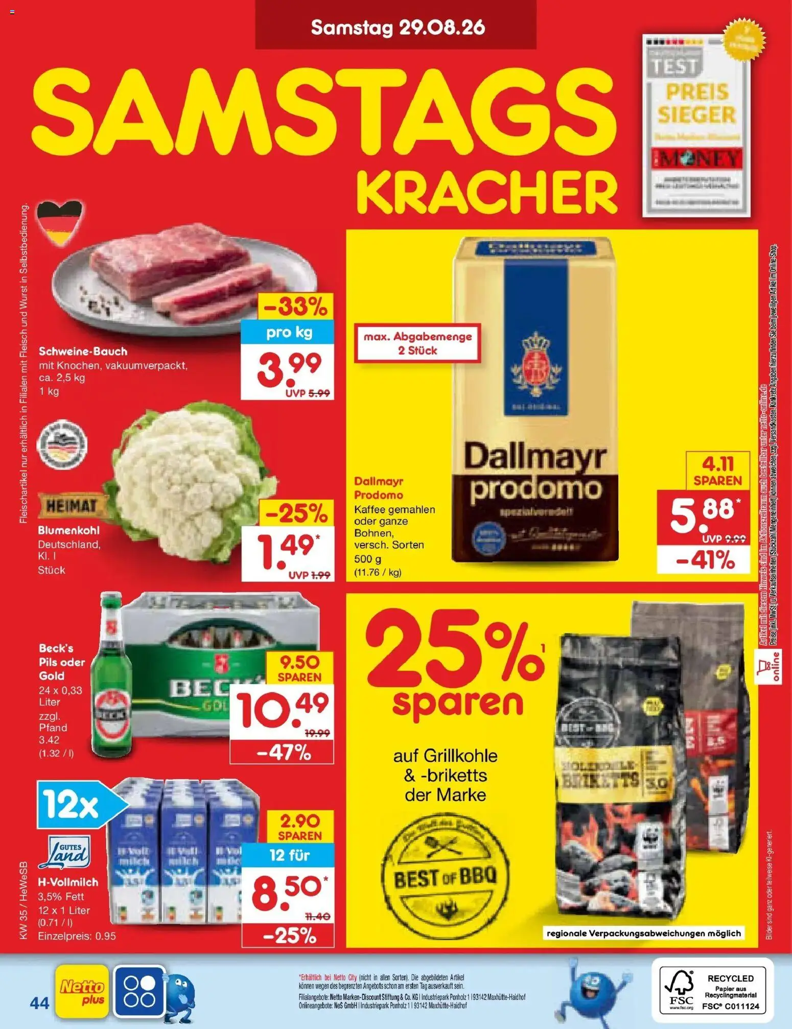 Netto Marken-Discount Prospekt Hamburg (ab 24.08.2026) » Angebote | Seite: 58 | Produkte: Kaffee, Pils, Dallmayr, Dallmayr prodomo