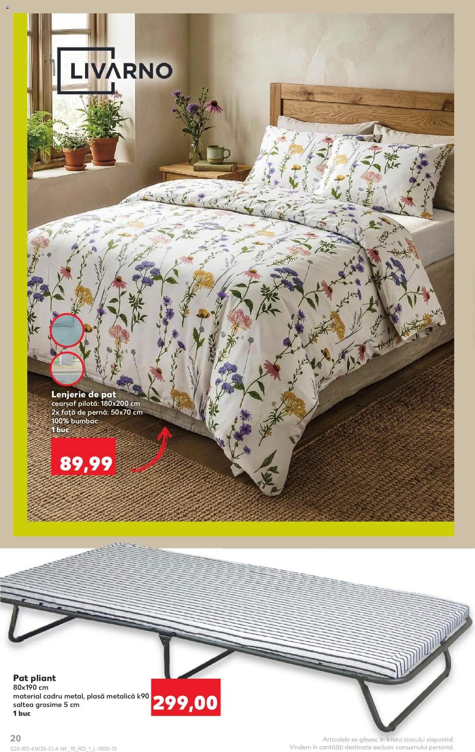 Noul catalog Kaufland – valabil de la 17.06.2026 | Pagină: 20 | Produse: Pat, Pernă, Pilotă, Față de pernă