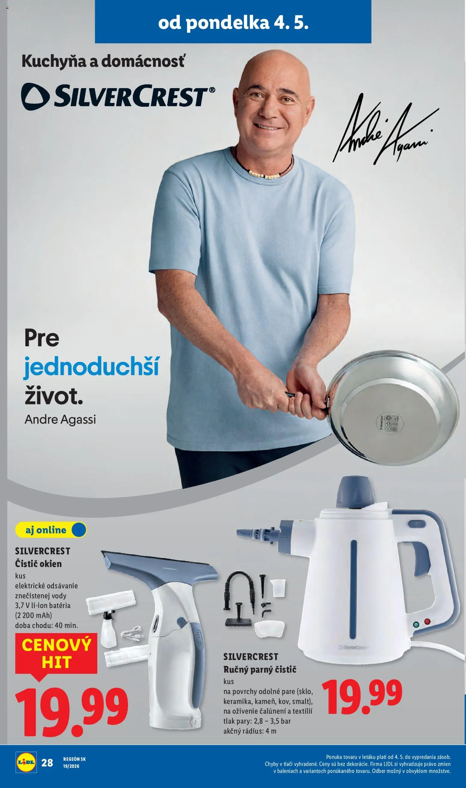 Nové Lidl akcie – leták je platný od 04.05.2026 | Strana: 44 | Produkty: Kuchyňa, Čistič okien, Parný čistič