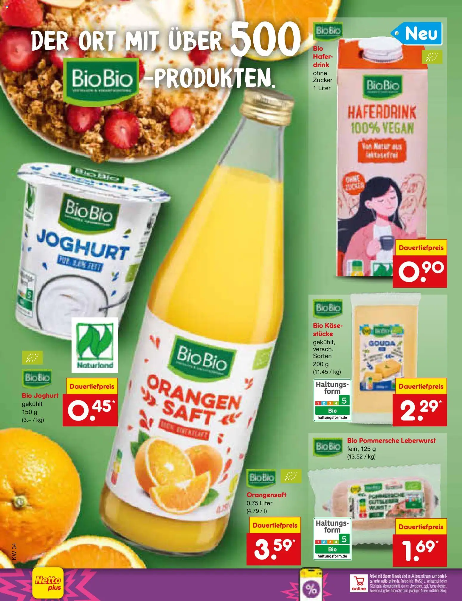 Netto Marken-Discount Prospekt – gültig ab 17.08.2026 | Seite: 18 | Produkte: Joghurt, Orangensaft, Zucker, Saft