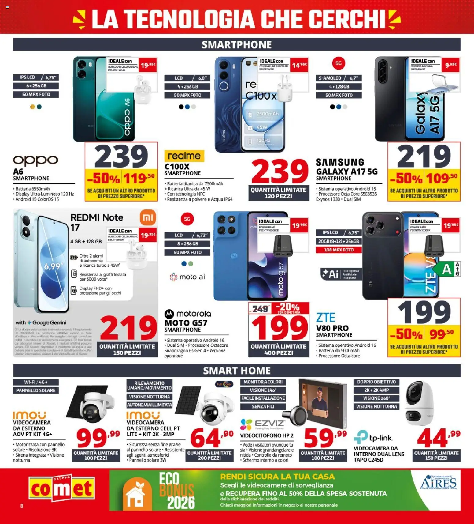Volantino Comet del 24/09/2026 | Pagina: 8 | Prodotti: Schermo, Monitor, Acqua, Smartphone