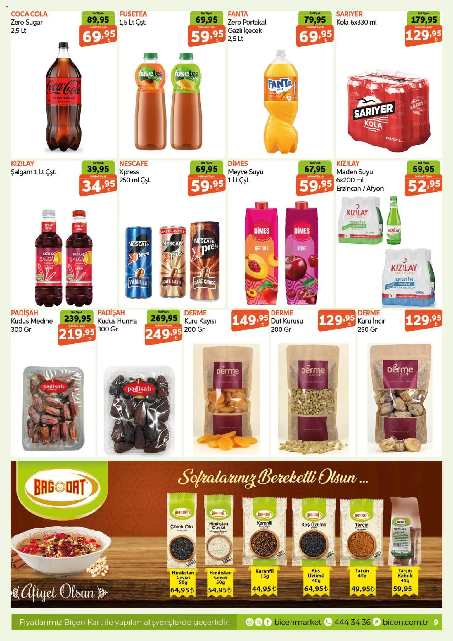 Biçen Market Katalog - 10.06.2026 tarihinden itibaren geçerlidir | Sayfa: 9 | Ürünler: Şalgam, Meyve suyu, Portakal, Meyve