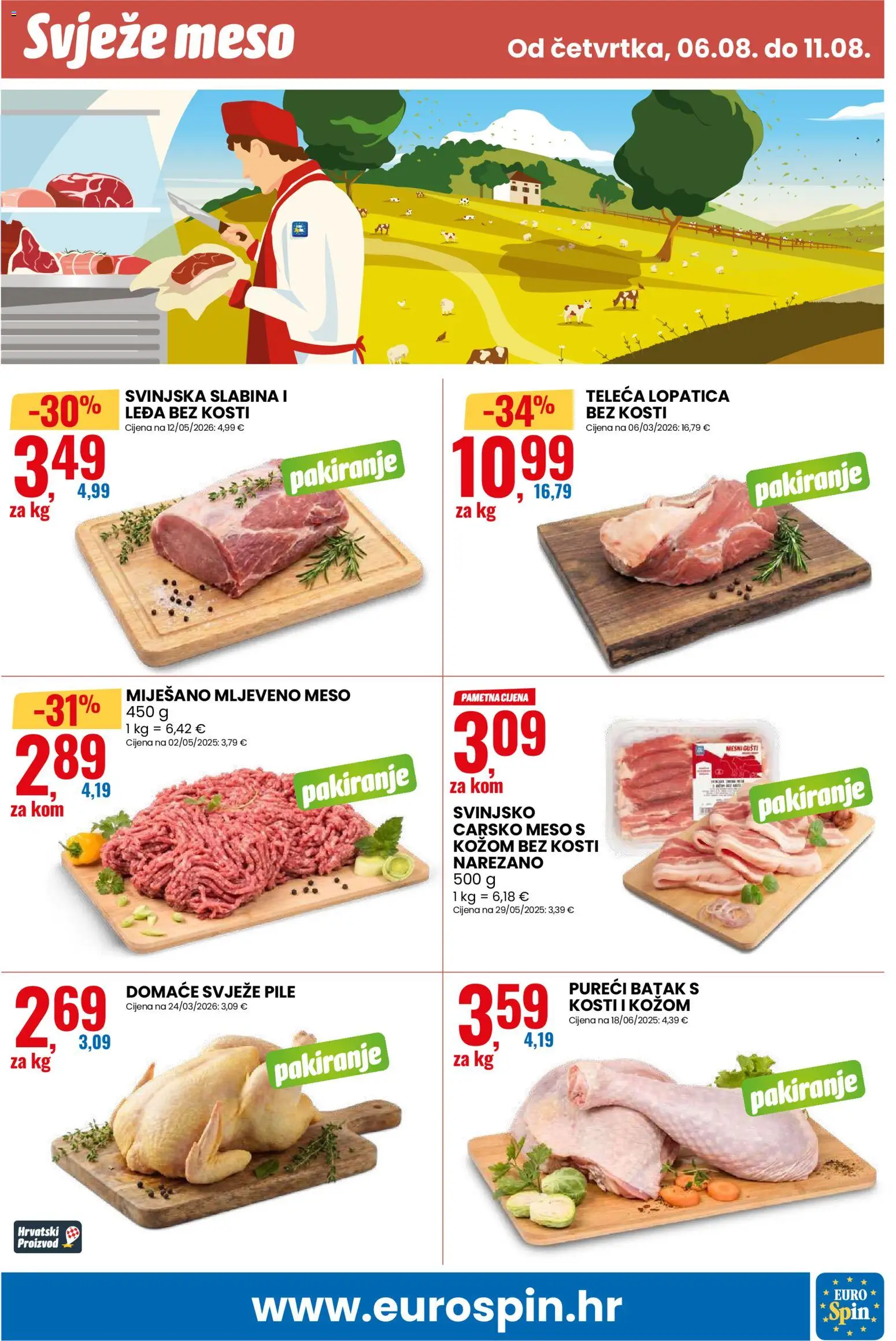 Eurospin katalog | vrijedi od 06.08.2026 | Stranica: 11 | Proizvodi: Carsko meso, Meso, Mljeveno meso, Lopatica