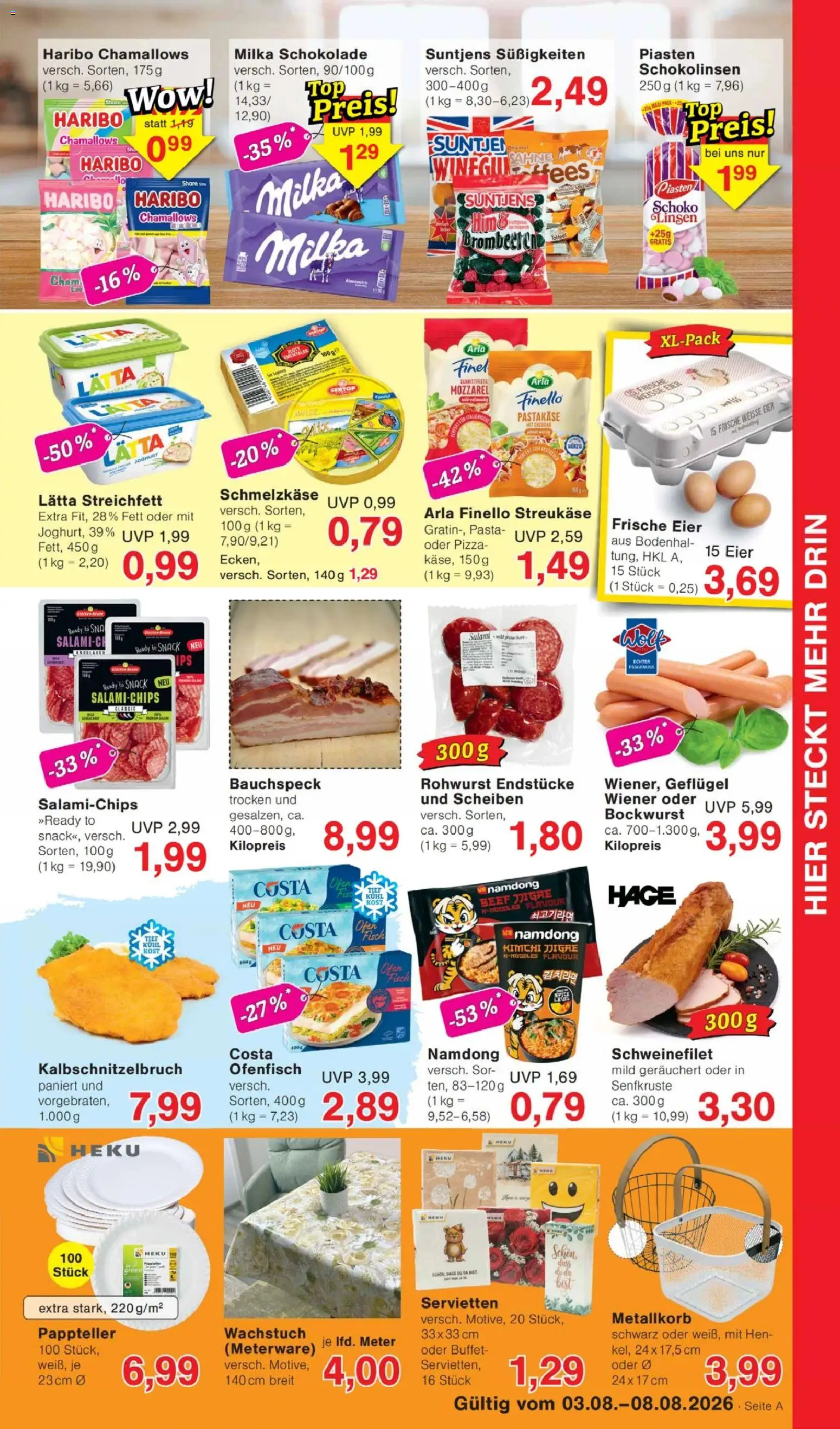 Jawoll Prospekt – gültig ab 03.08.2026 | Seite: 5 | Produkte: Ofen, Schweinefilet, Pasta, Salami