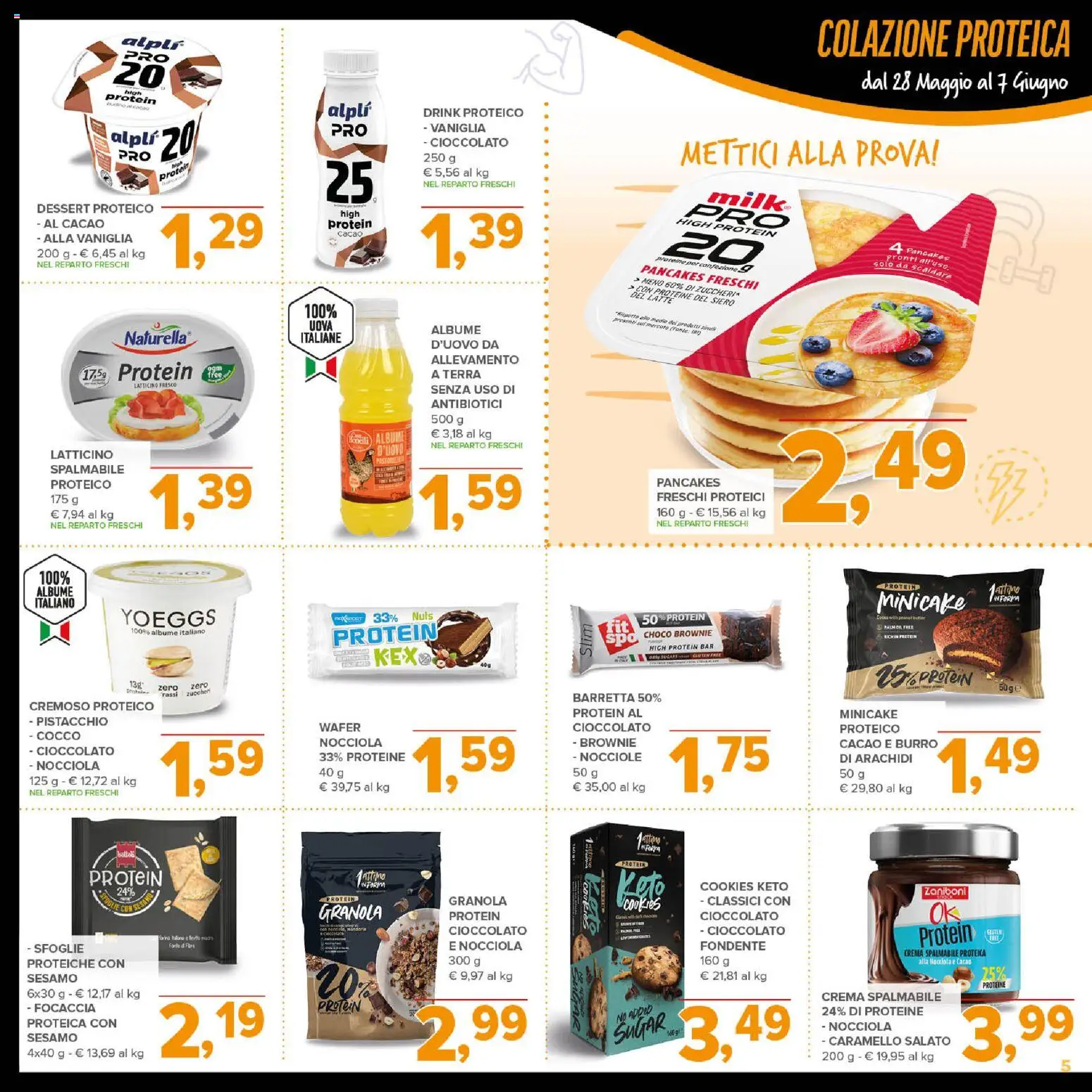 Volantino Todis del 28.05.2026 | Pagina: 5 | Prodotti: Uova, Cioccolato, Focaccia, Burro