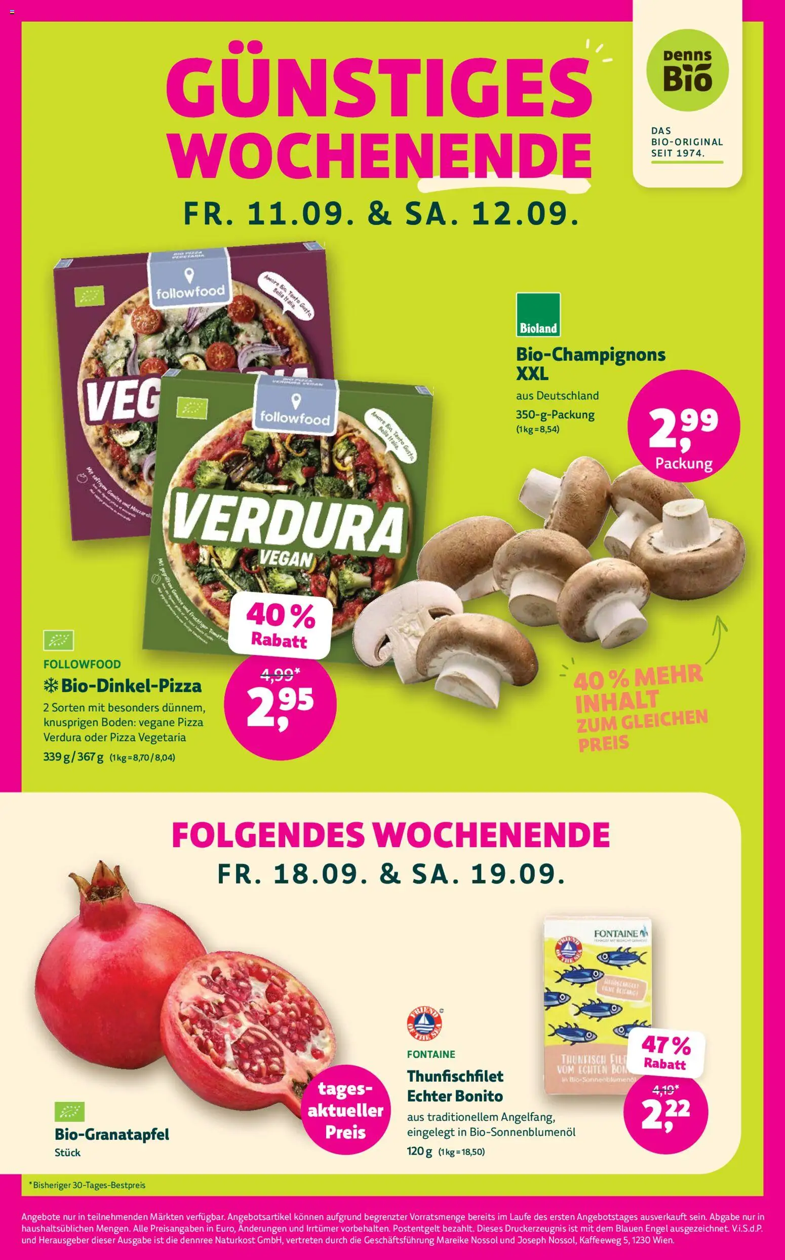 Denns BioMarkt Angebote gültig ab 09.09.2026 | Seite: 4 | Produkte: Gemüse, Pizza